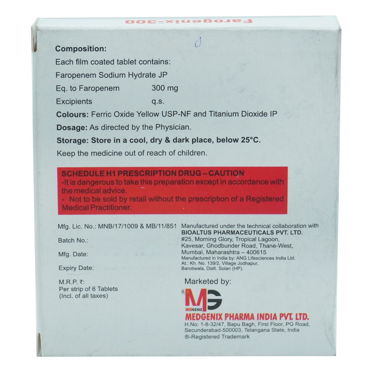 Farogenix-300 Tablet 6's, Pack of 6 TabletS Farogenix-300 Tablet 6's, Pack of 6 TabletS