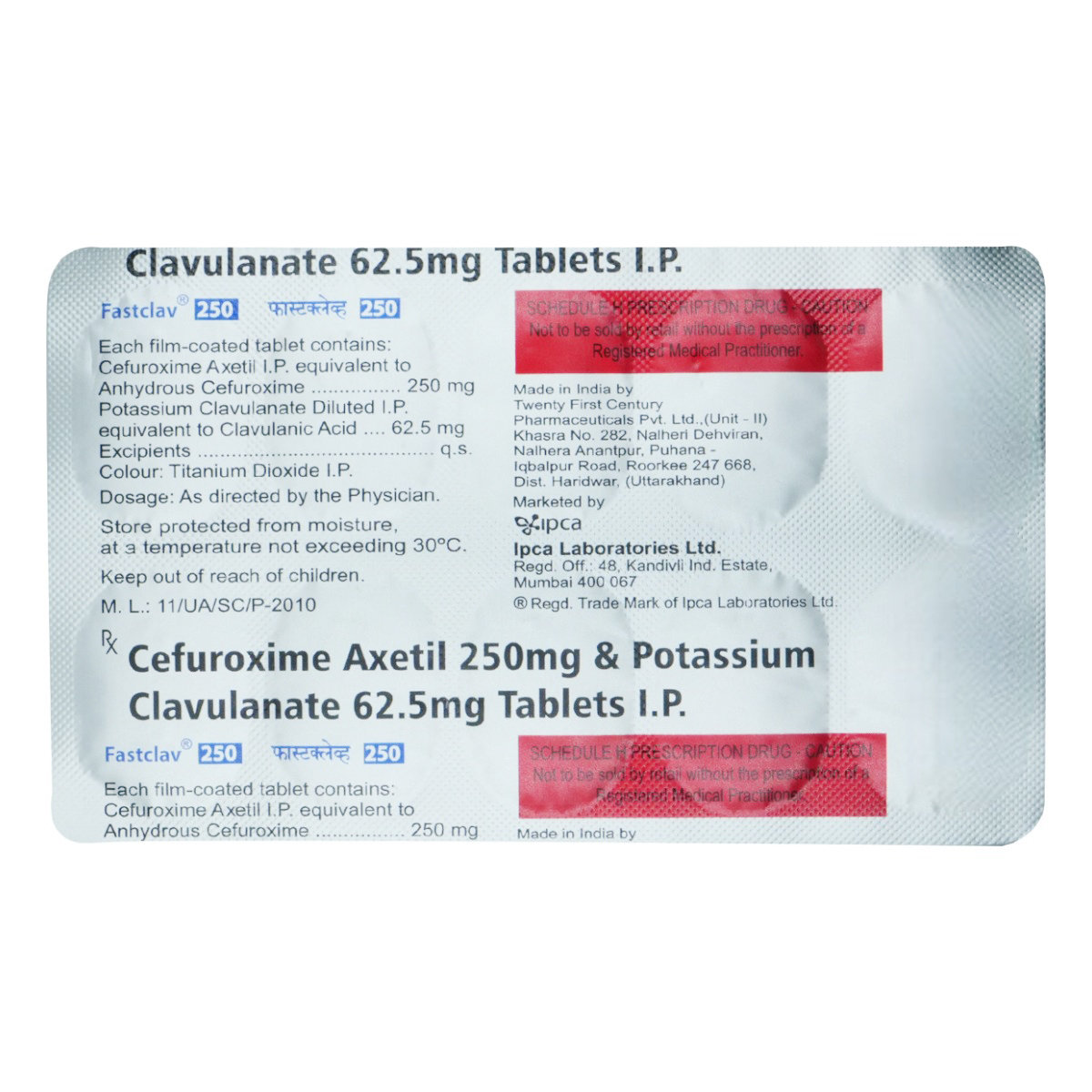 Fastclav 250 Tablet 10's, Pack of 10 TabletS Fastclav 250 Tablet 10's, Pack of 10 TabletS