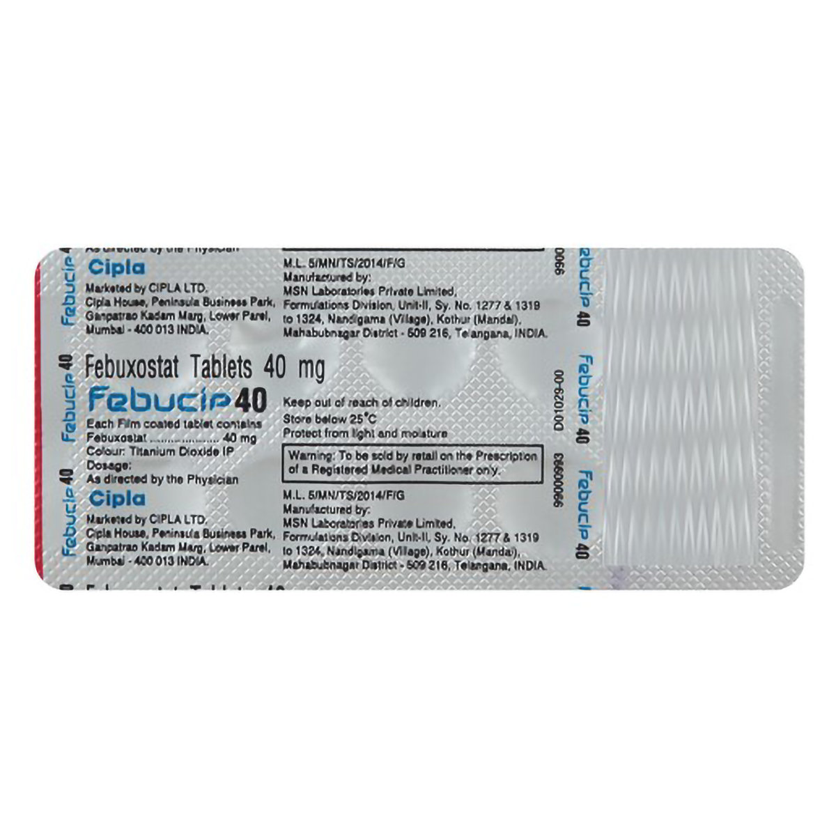 Febucip 40 Tablet 10's, Pack of 10 TABLETS Febucip 40 Tablet 10's, Pack of 10 TABLETS