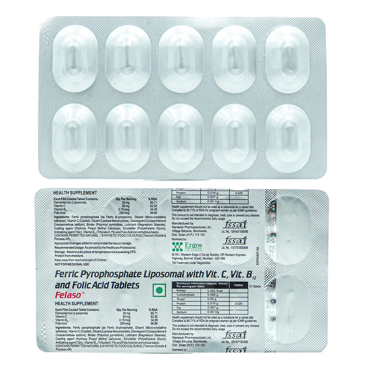 Felaso Tablet 10's, Pack of 10 TABLETS Felaso Tablet 10's, Pack of 10 TABLETS