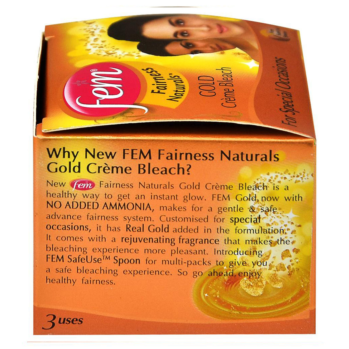 Fem Gold Fairness Bleach 24 Gm | Instant Glow | For Speacial Occasion, Pack of 1 Fem Gold Fairness Bleach 24 Gm | Instant Glow | For Speacial Occasion, Pack of 1