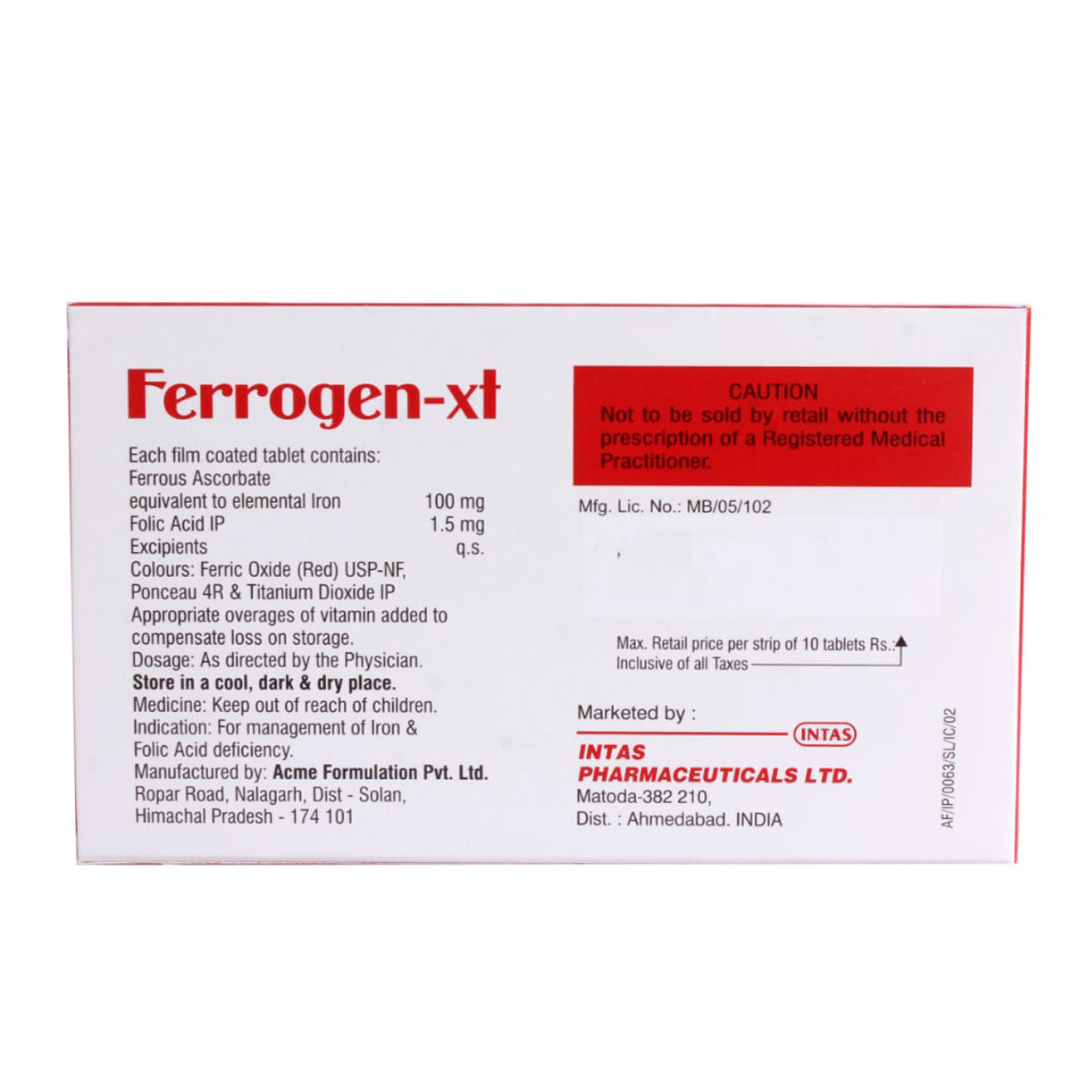 Ferrogen-XT Tablet 10's, Pack of 10 TabletS Ferrogen-XT Tablet 10's, Pack of 10 TabletS