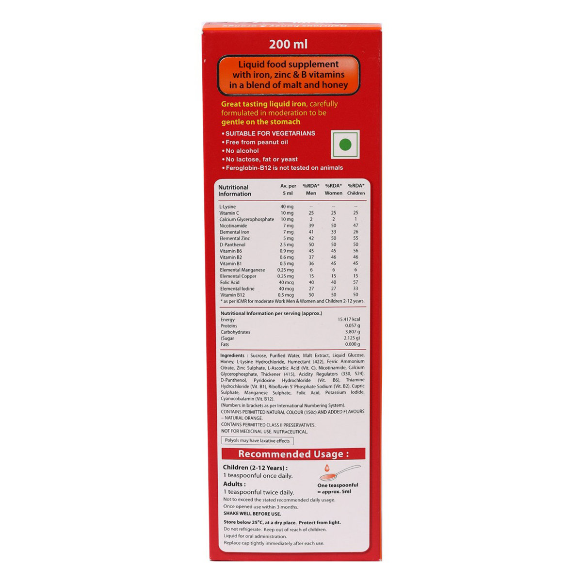 Feroglobin B12 Syrup 200 ml, Pack of 1 Feroglobin B12 Syrup 200 ml, Pack of 1