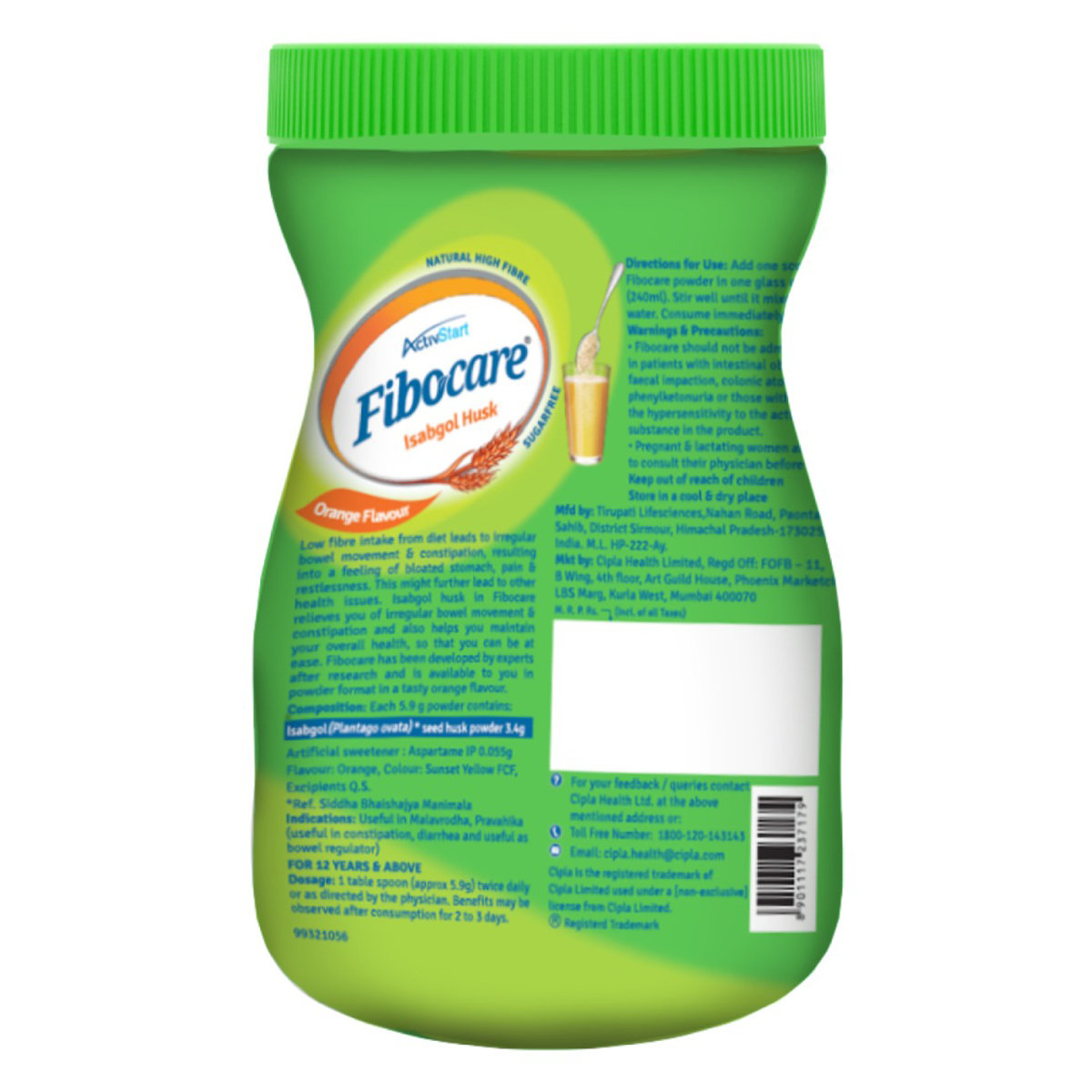 Fibocare Isabgol Husk Orange Flavour Powder, 100 gm, Pack of 1 Fibocare Isabgol Husk Orange Flavour Powder, 100 gm, Pack of 1