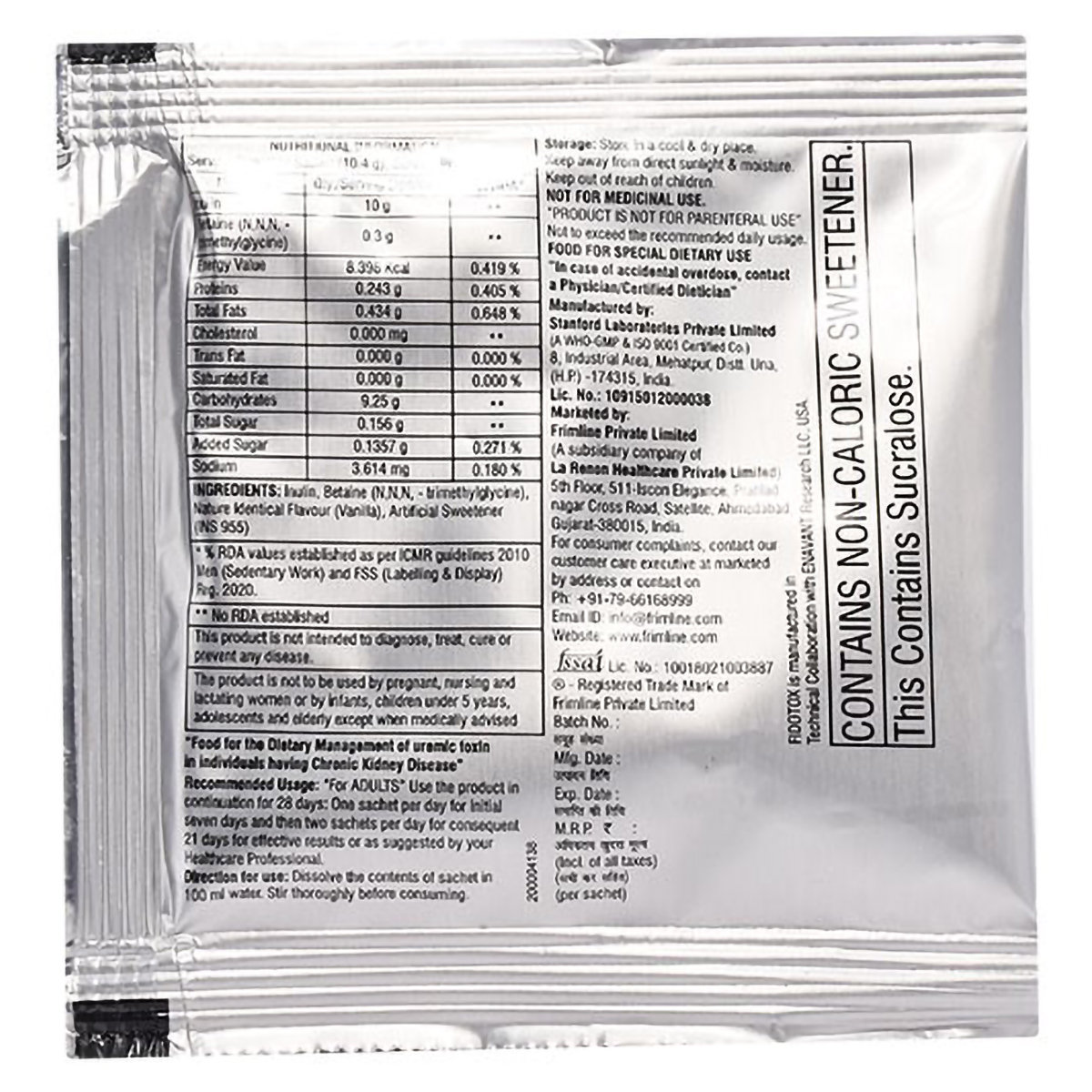 Fidotox Vanilla Powder 10.4 gm, Pack of 1 Fidotox Vanilla Powder 10.4 gm, Pack of 1