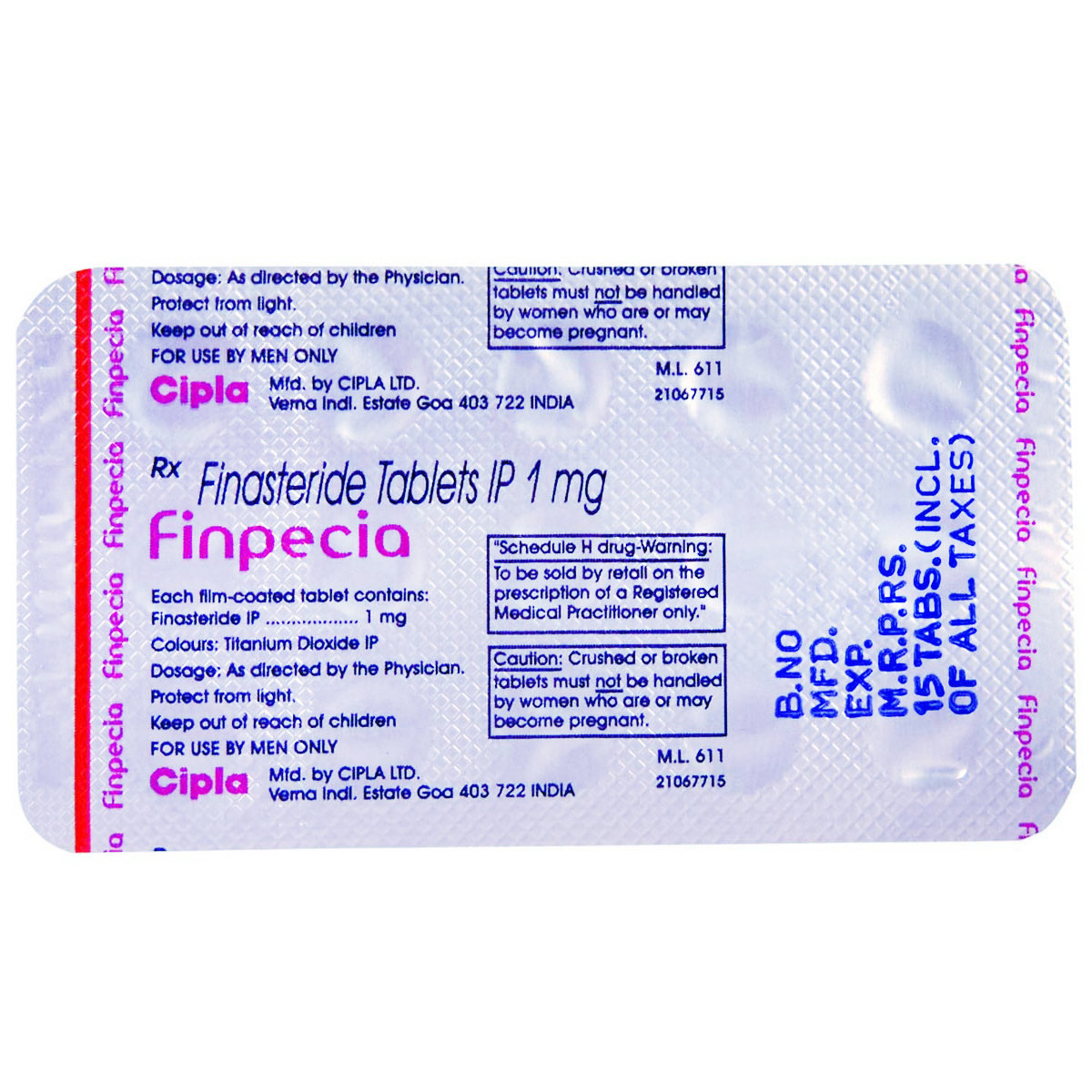 Finpecia Tablet 15's, Pack of 15 TABLETS Finpecia Tablet 15's, Pack of 15 TABLETS