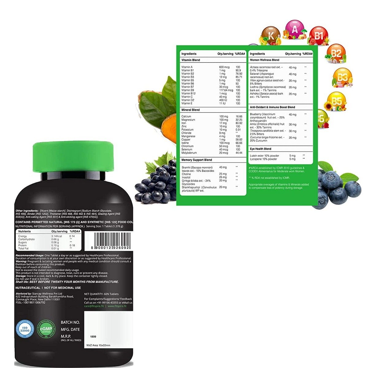 Fitspire Fit Women Multivitamin, 60 Tablets, Pack of 1 Fitspire Fit Women Multivitamin, 60 Tablets, Pack of 1