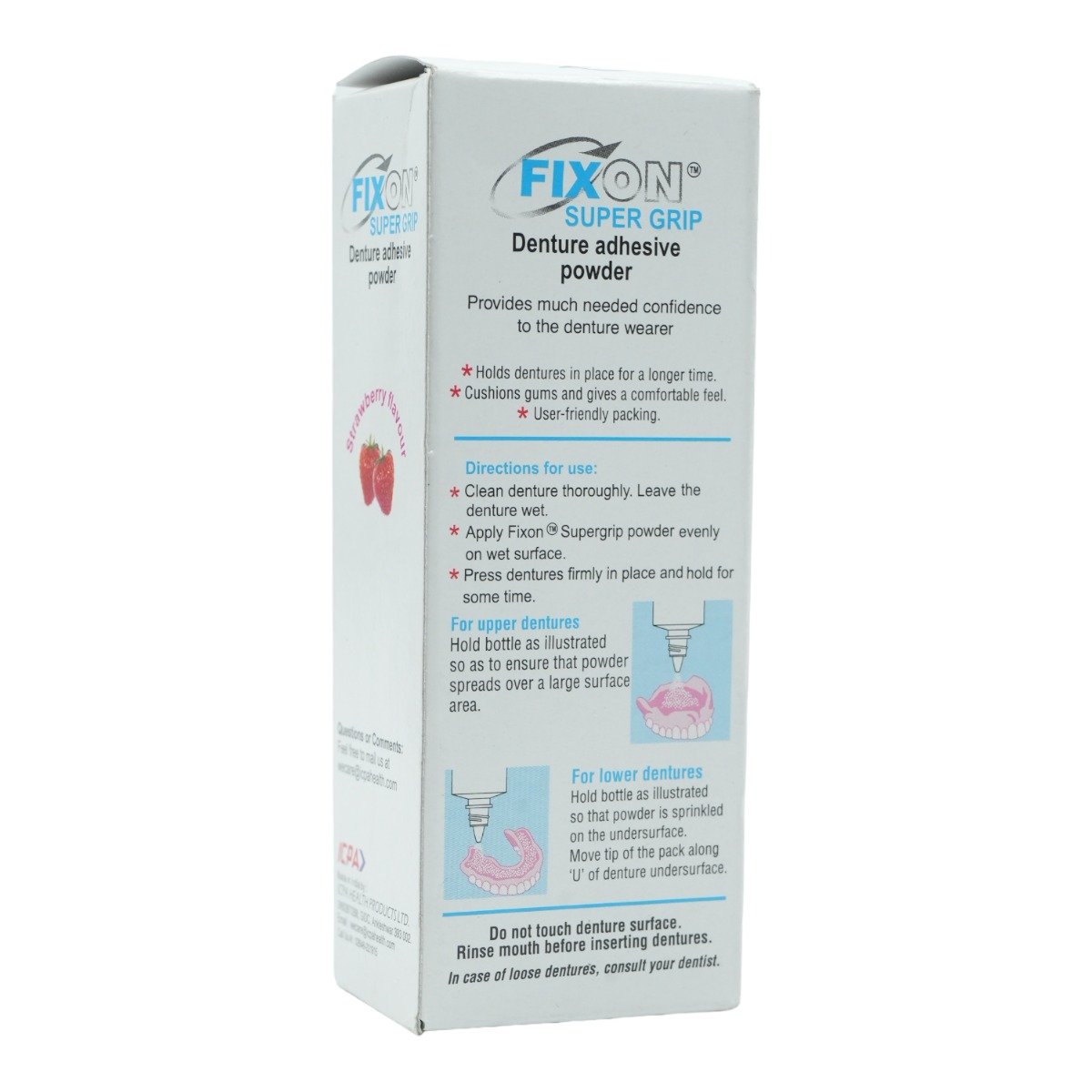 Fixon Super Grip Strawberry Flavour Denture Adhesive Powder 30 gm, Pack of 1 Fixon Super Grip Strawberry Flavour Denture Adhesive Powder 30 gm, Pack of 1