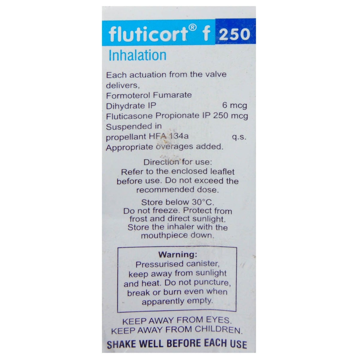 Fluticort F 250 Inhaler 7.2 gm, Pack of 1 Inhaler Fluticort F 250 Inhaler 7.2 gm, Pack of 1 Inhaler