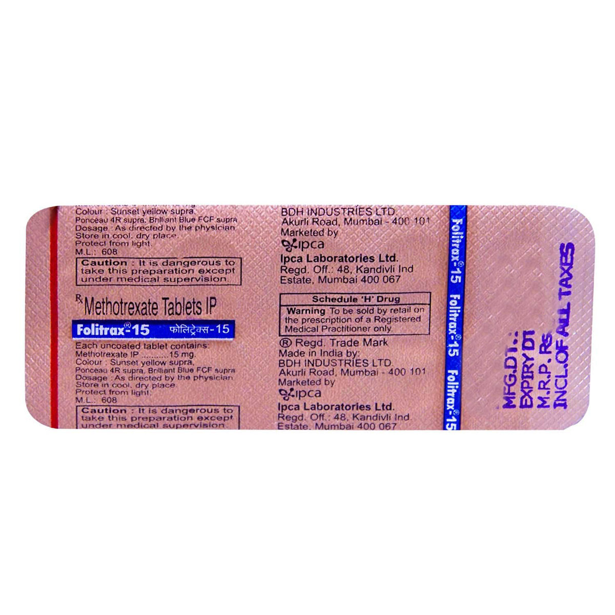 Folitrax-15 Tablet 10's, Pack of 10 TABLETS Folitrax-15 Tablet 10's, Pack of 10 TABLETS