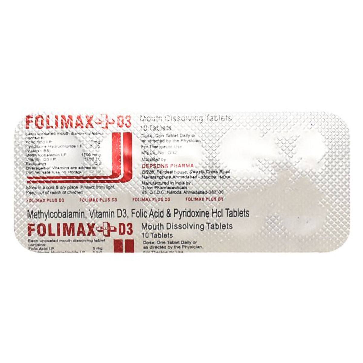 Folimax Plus D3 Tablet 10's, Pack of 10 Folimax Plus D3 Tablet 10's, Pack of 10