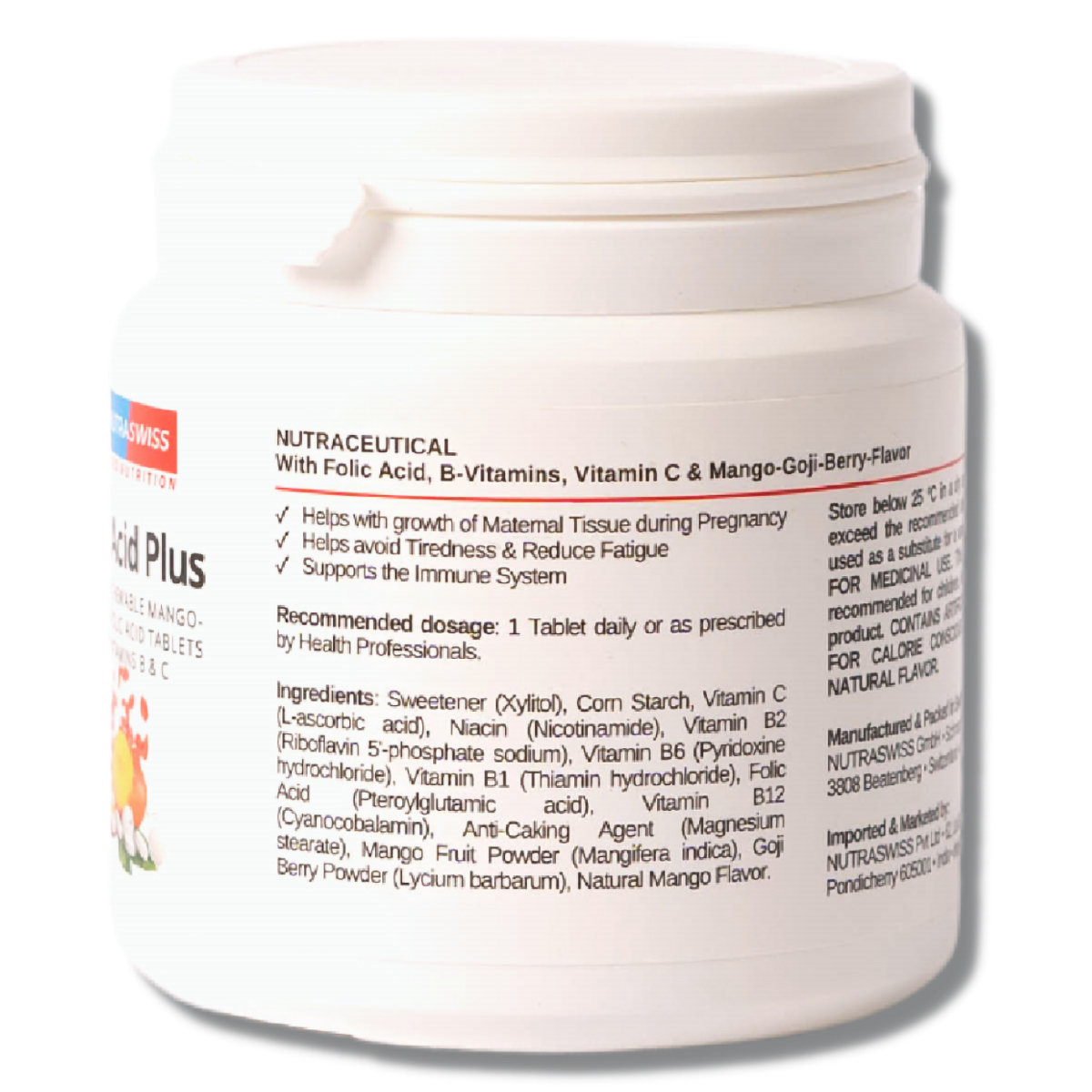 Nutraswiss Folic Acid Plus Chewable Tablets, 60 Capsules, Pack of 1 Nutraswiss Folic Acid Plus Chewable Tablets, 60 Capsules, Pack of 1