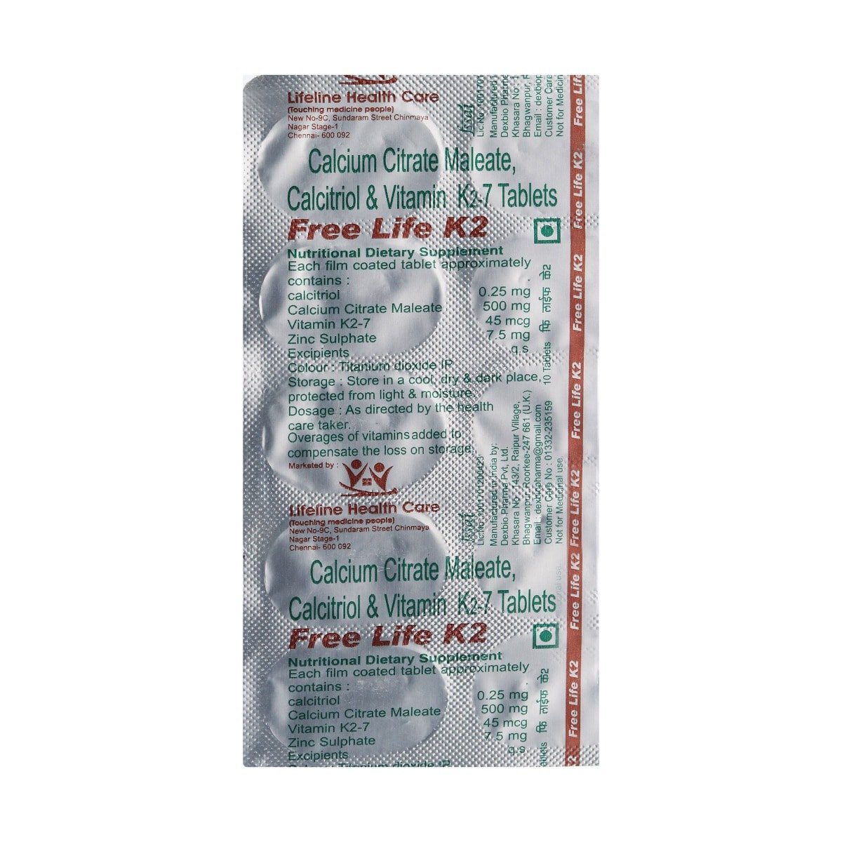 Freelife K2 Tablets 10's, Pack of 10 CapsuleS Freelife K2 Tablets 10's, Pack of 10 CapsuleS