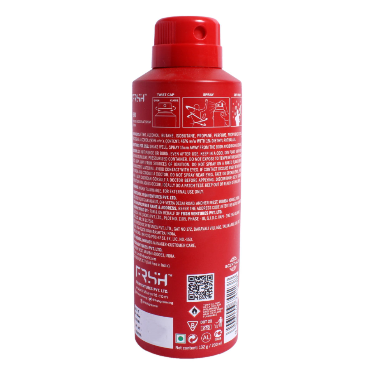 Frsh Hero Perfumed Deodorant Body Spray, 200 ml, Pack of 1 Frsh Hero Perfumed Deodorant Body Spray, 200 ml, Pack of 1