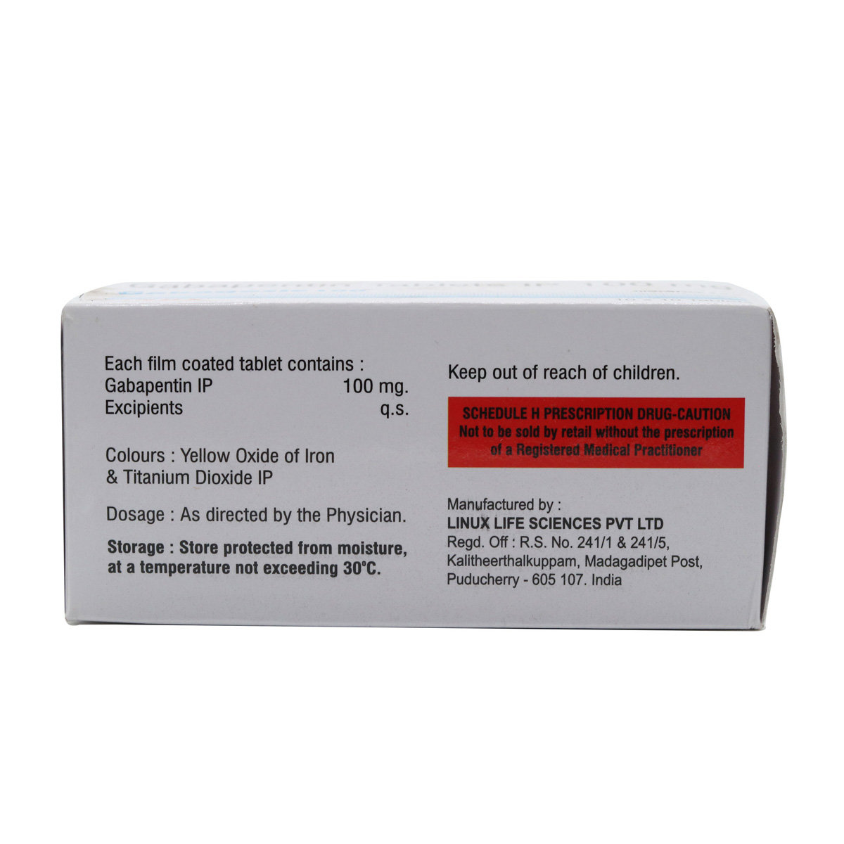 Gabagesic 100 mg Tablet 10's, Pack of 10 TABLETS Gabagesic 100 mg Tablet 10's, Pack of 10 TABLETS