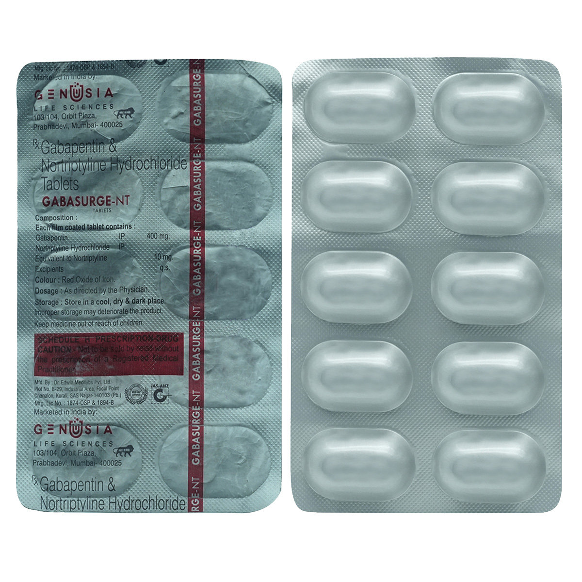 Gabasurge NT Tablet 10's, Pack of 10 TABLETS Gabasurge NT Tablet 10's, Pack of 10 TABLETS