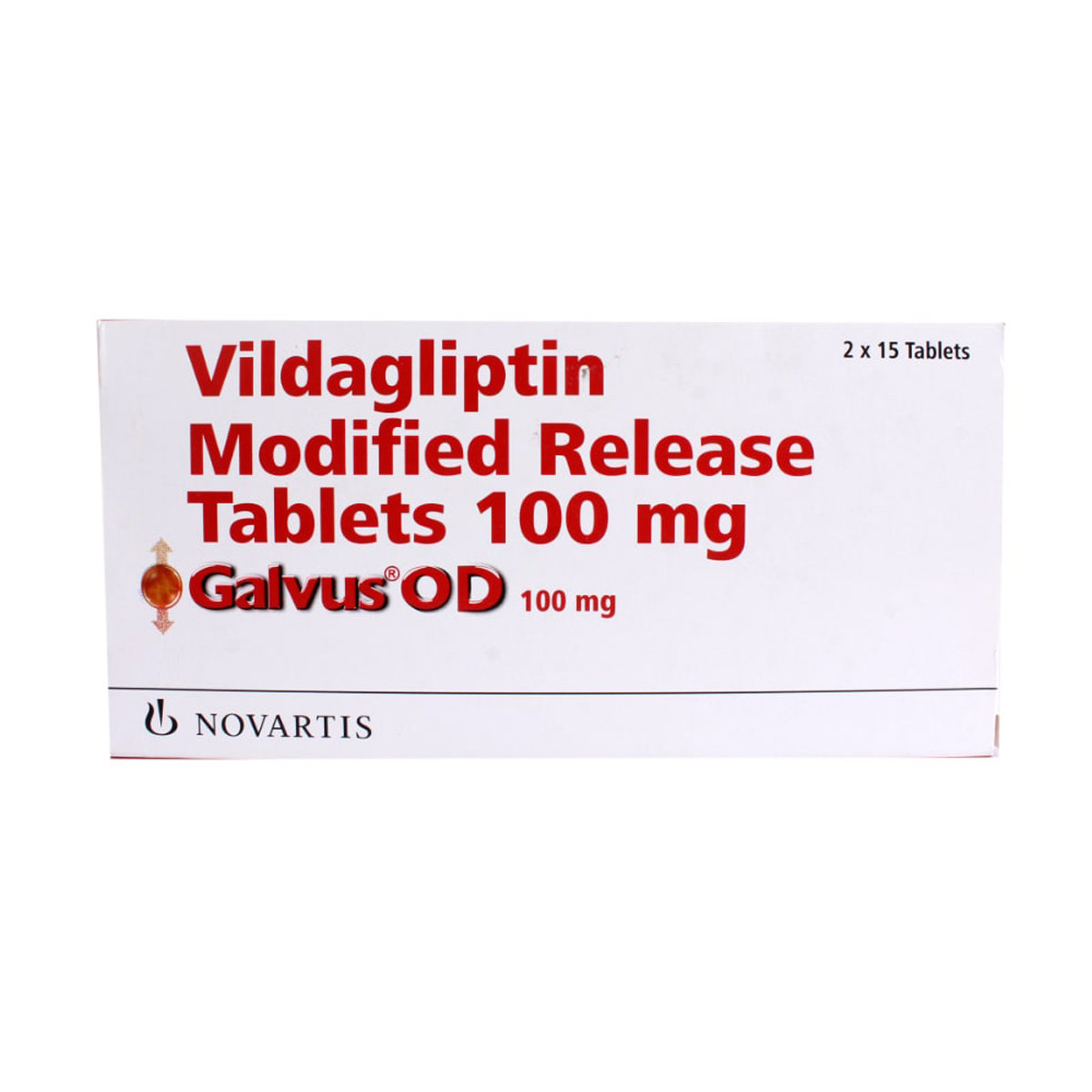 Galvus OD 100 mg Tablet 15's, Pack of 15 TABLETS Galvus OD 100 mg Tablet 15's, Pack of 15 TABLETS