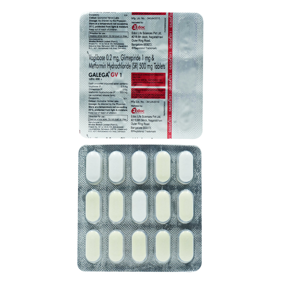 Galega GV 1 Tablet 15's, Pack of 15 TabletS Galega GV 1 Tablet 15's, Pack of 15 TabletS