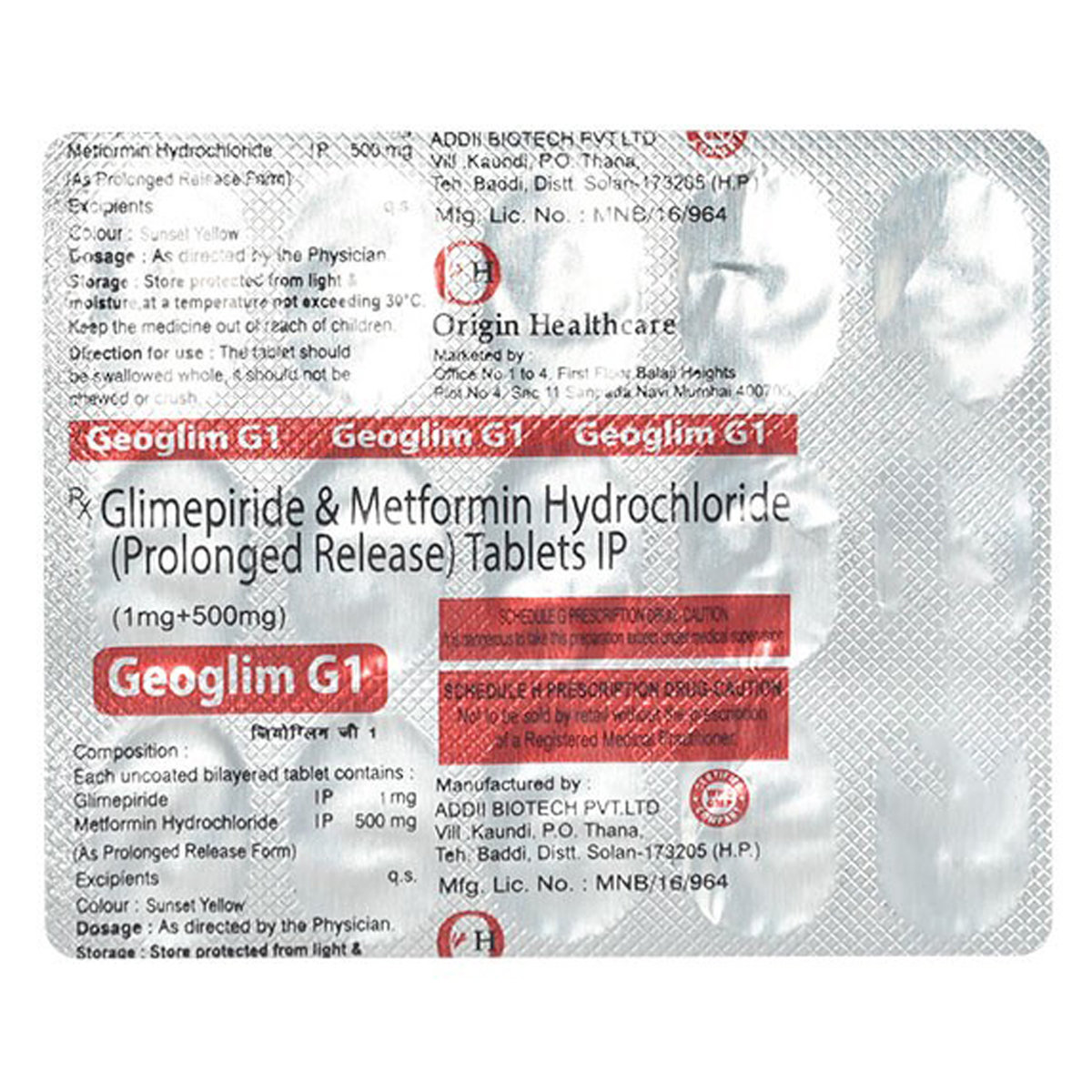 Geoglim G 1 Tablet 15's, Pack of 15 TABLETS Geoglim G 1 Tablet 15's, Pack of 15 TABLETS