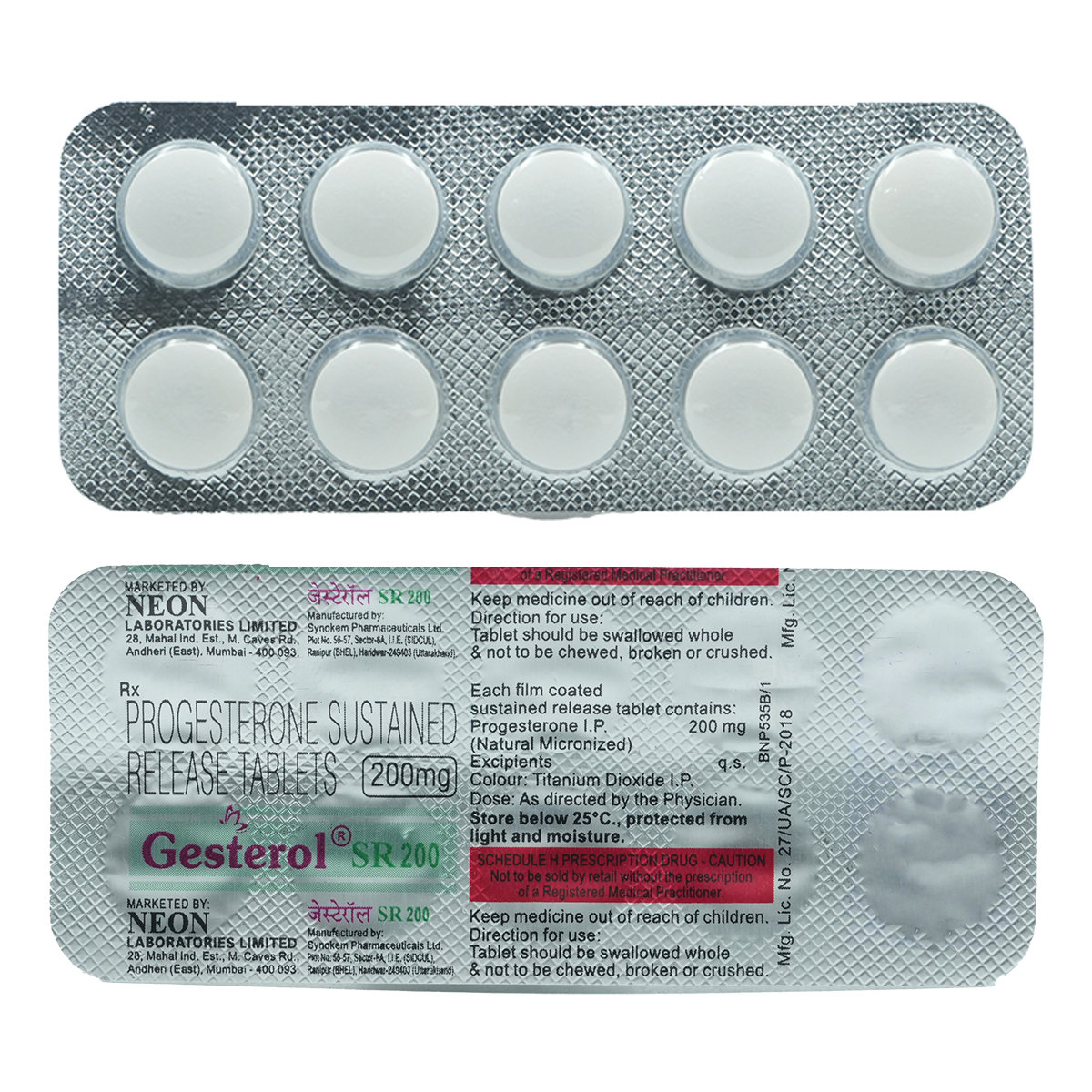 Gesterol SR 200 Tablet 10's, Pack of 10 TABLETS Gesterol SR 200 Tablet 10's, Pack of 10 TABLETS