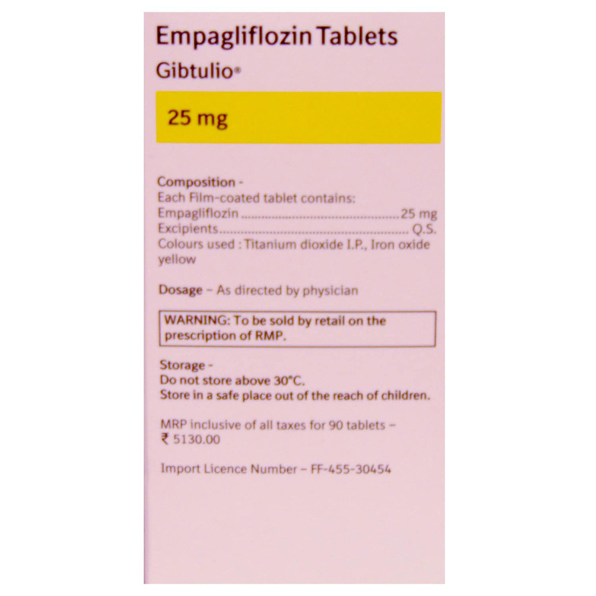 Gibtulio 25 mg Tablet 10's, Pack of 10 TABLETS Gibtulio 25 mg Tablet 10's, Pack of 10 TABLETS