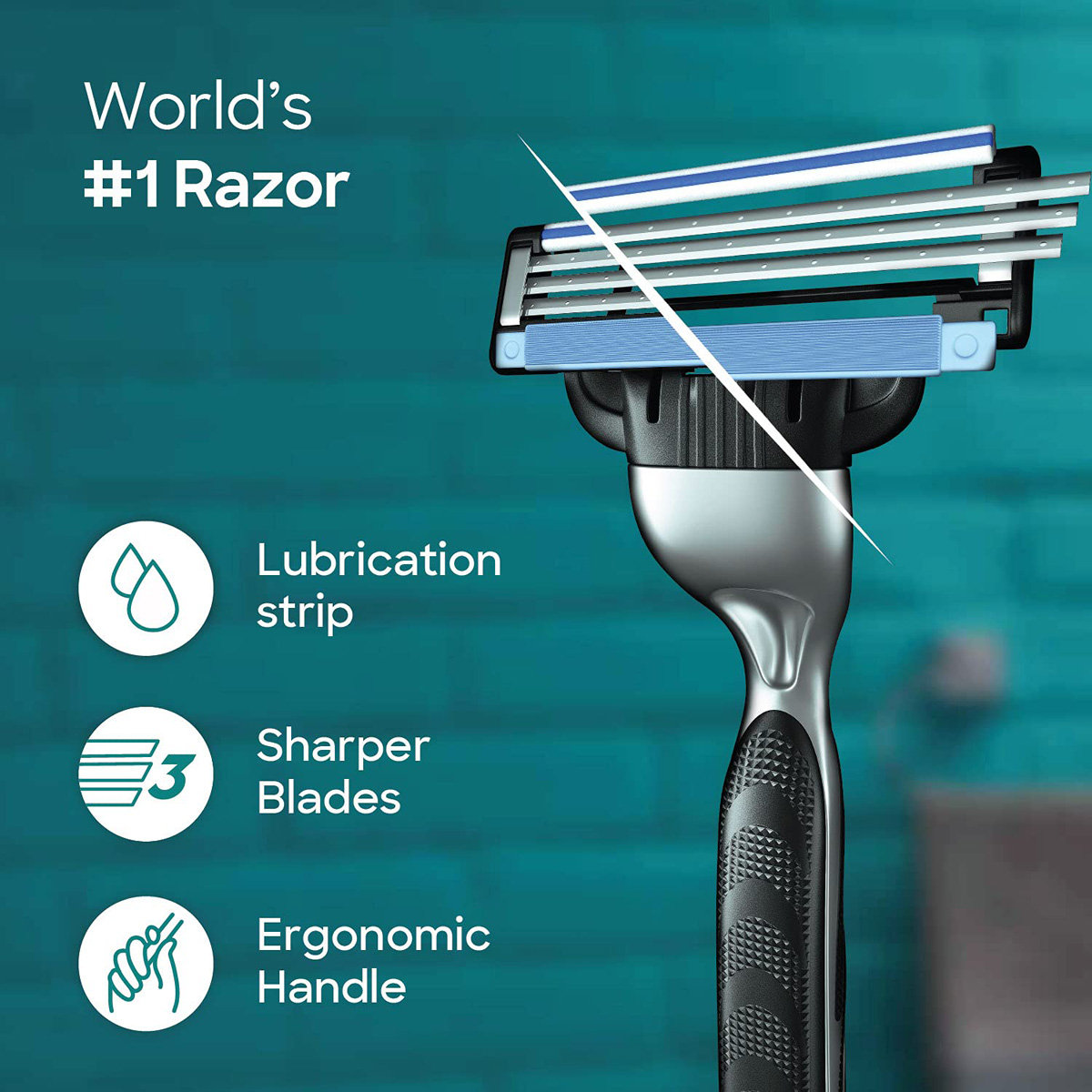 GILLETTE Mach 3 Shaving Razor (Handle + 2 Cartridge), 1 Count, Pack of 1 GILLETTE Mach 3 Shaving Razor (Handle + 2 Cartridge), 1 Count, Pack of 1