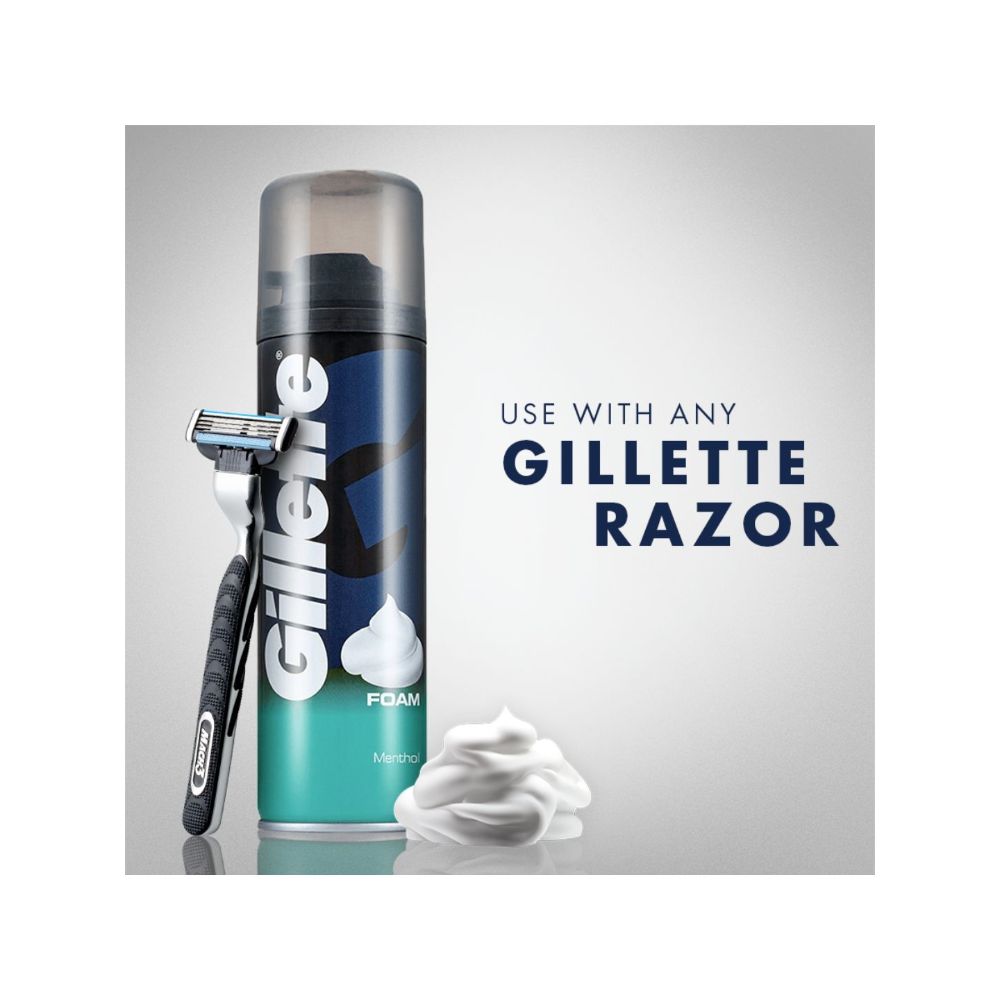 Gillette Menthol Shaving Foam, 196 gm, Pack of 1 Gillette Menthol Shaving Foam, 196 gm, Pack of 1