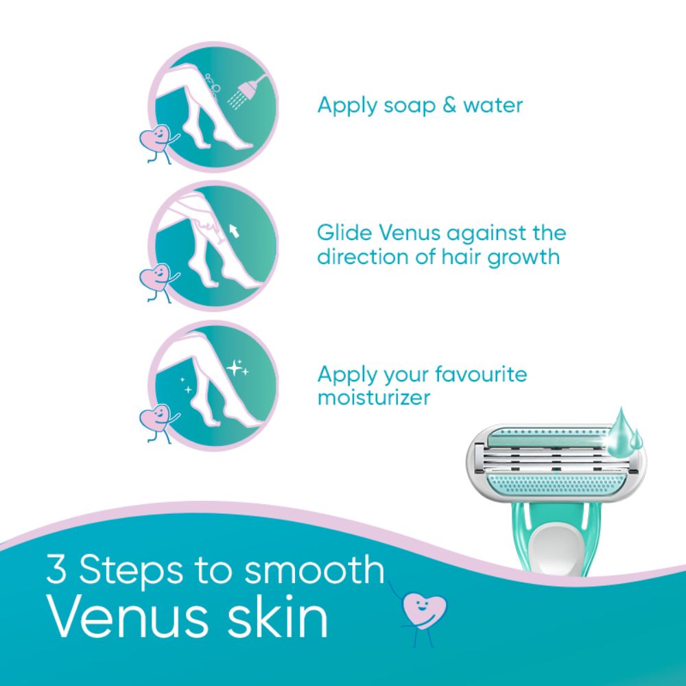 Gillette Venus Skin Love with Skin Essence Women’s Razor, 3 Count, Pack of 1 Gillette Venus Skin Love with Skin Essence Women’s Razor, 3 Count, Pack of 1
