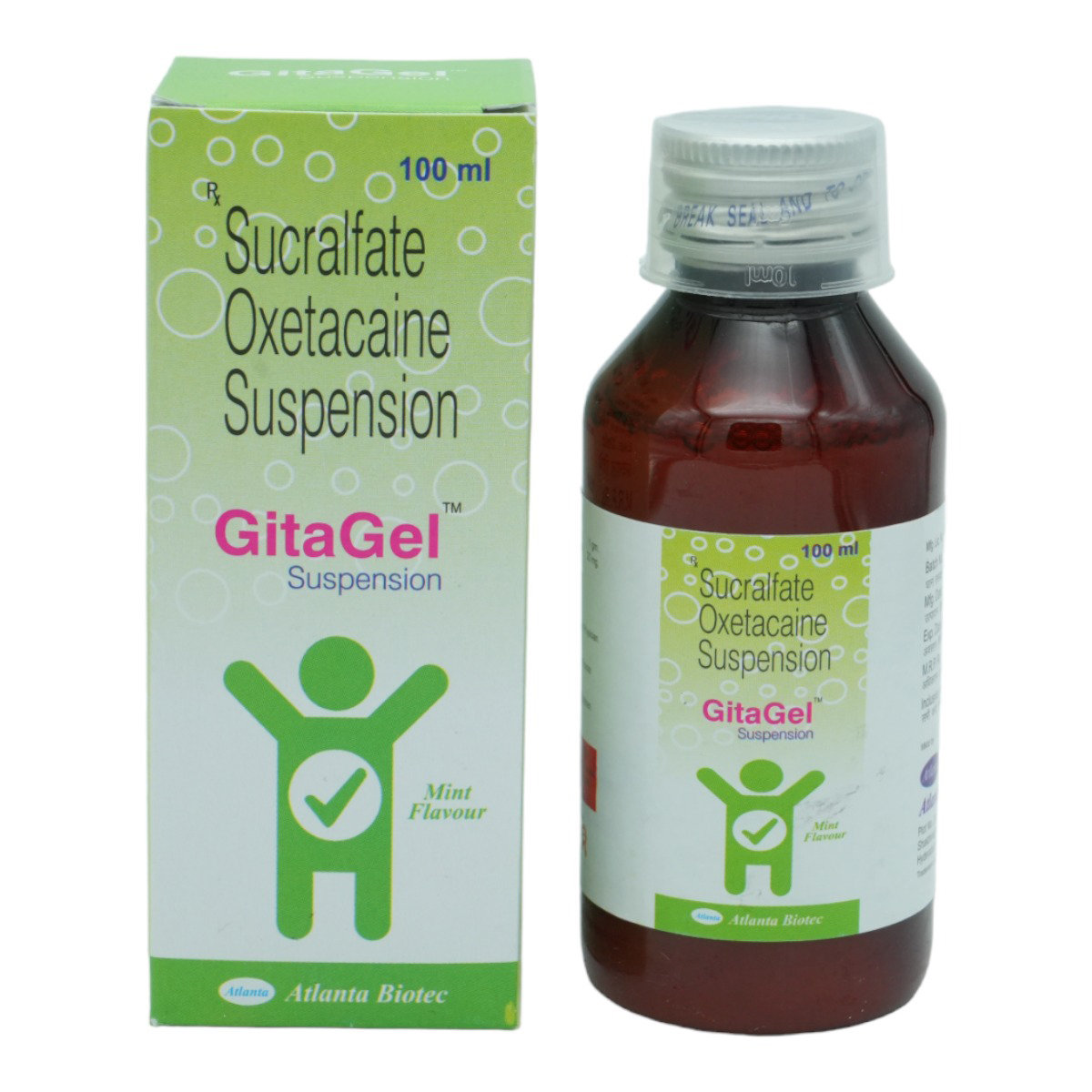 Gitagel Mint Flavour Suspension 100 ml, Pack of 1 Gitagel Mint Flavour Suspension 100 ml, Pack of 1