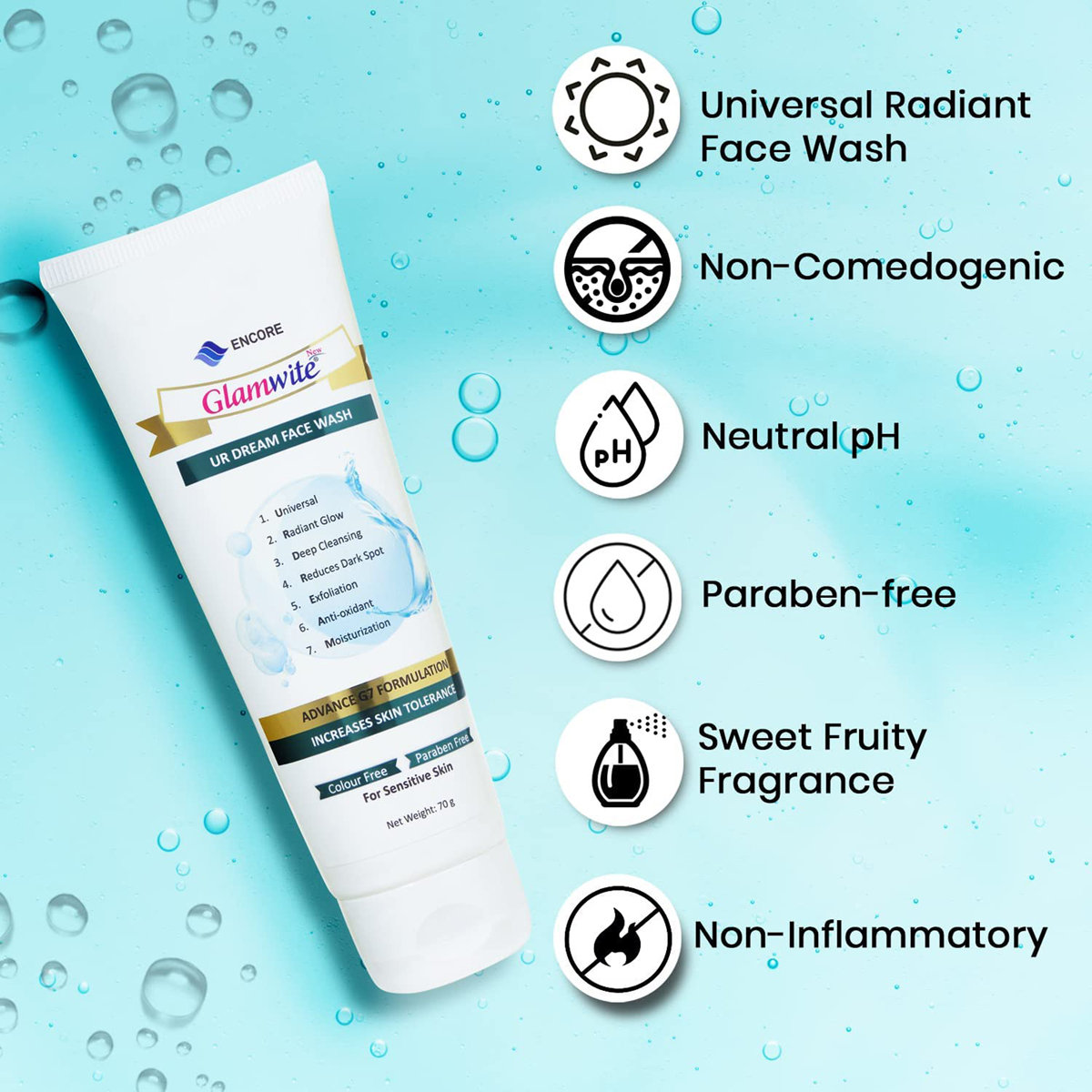 Glamwite UR Dream Face Wash 70 gm | Deep Cleansing | Moisturization | Reduces Dark Spots | For Radiant Glow, Pack of 1 Glamwite UR Dream Face Wash 70 gm | Deep Cleansing | Moisturization | Reduces Dark Spots | For Radiant Glow, Pack of 1