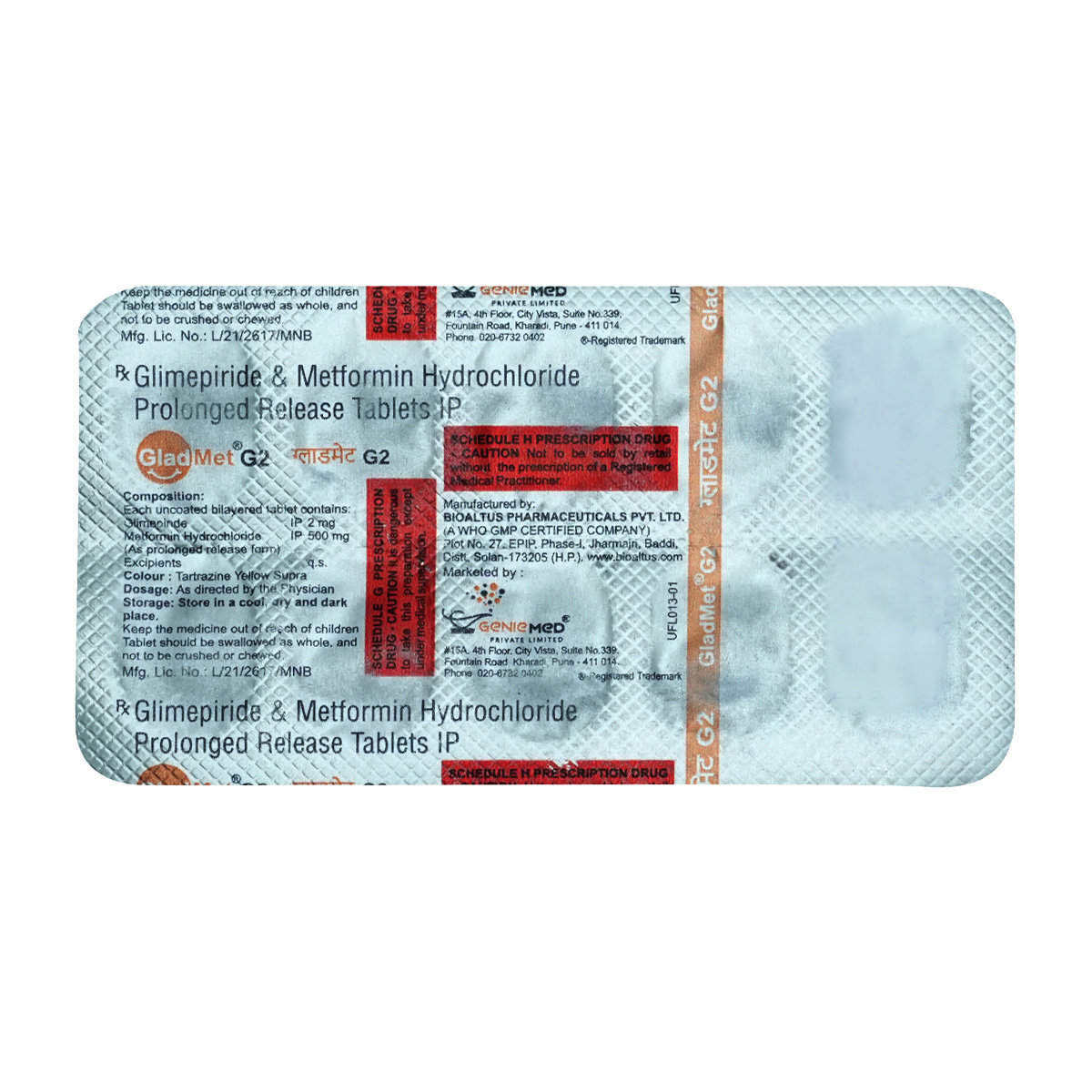 Gladmet G2 Tablet 10's, Pack of 10 TABLETS Gladmet G2 Tablet 10's, Pack of 10 TABLETS