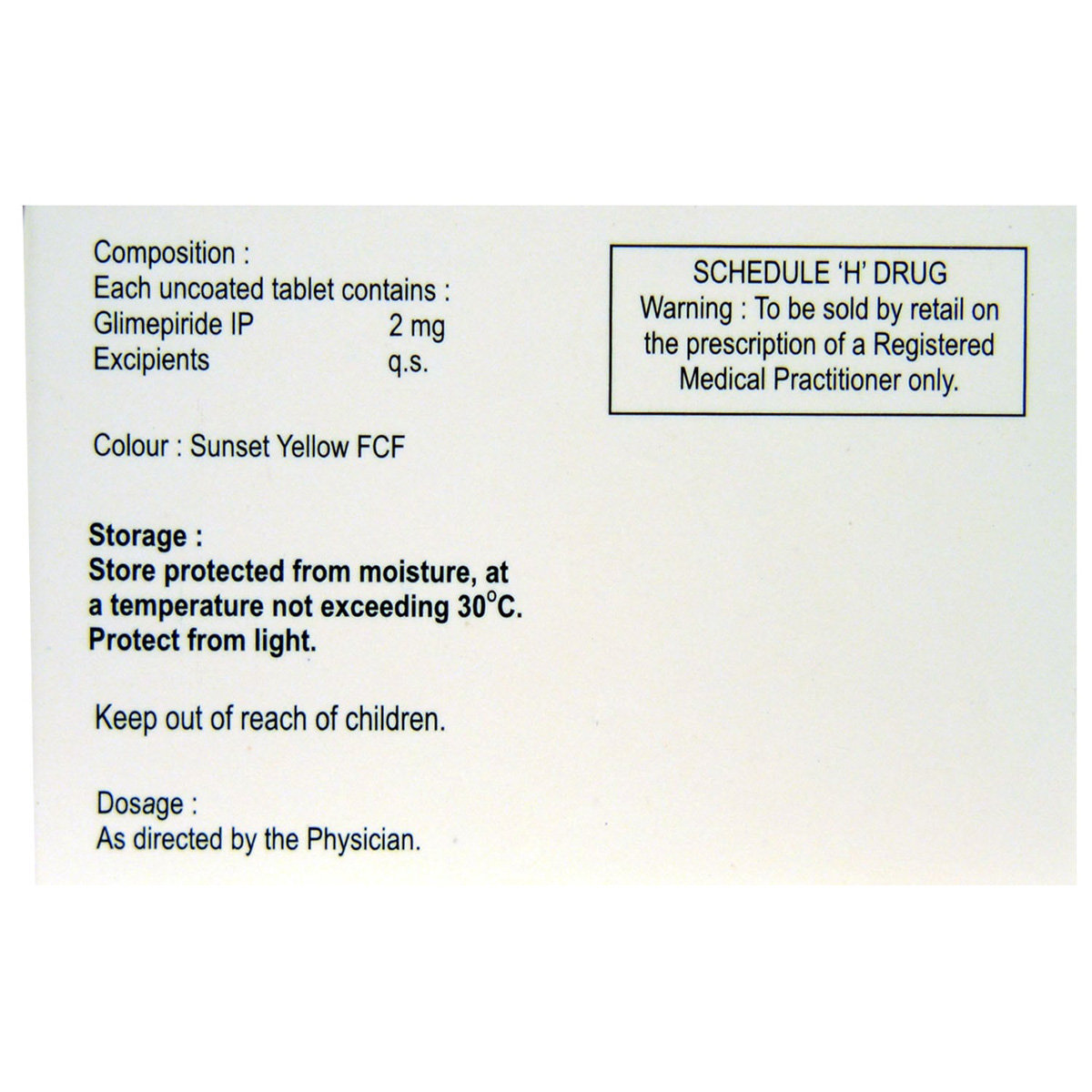 Glimestar 2 Tablet 10's, Pack of 10 TABLETS Glimestar 2 Tablet 10's, Pack of 10 TABLETS