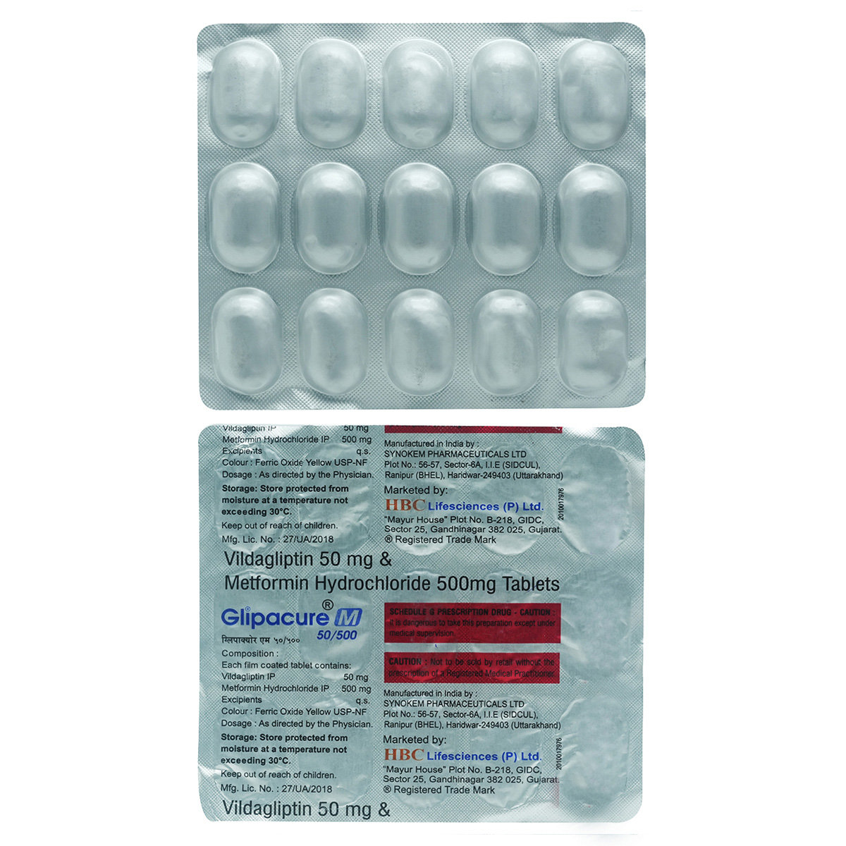 Glipacure M 50/500mg Tablet 15's, Pack of 15 Glipacure M 50/500mg Tablet 15's, Pack of 15