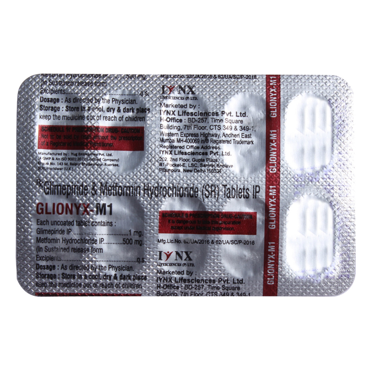 Glionyx-M 1/500mg Tablet 10's, Pack of 10 TABLETS Glionyx-M 1/500mg Tablet 10's, Pack of 10 TABLETS