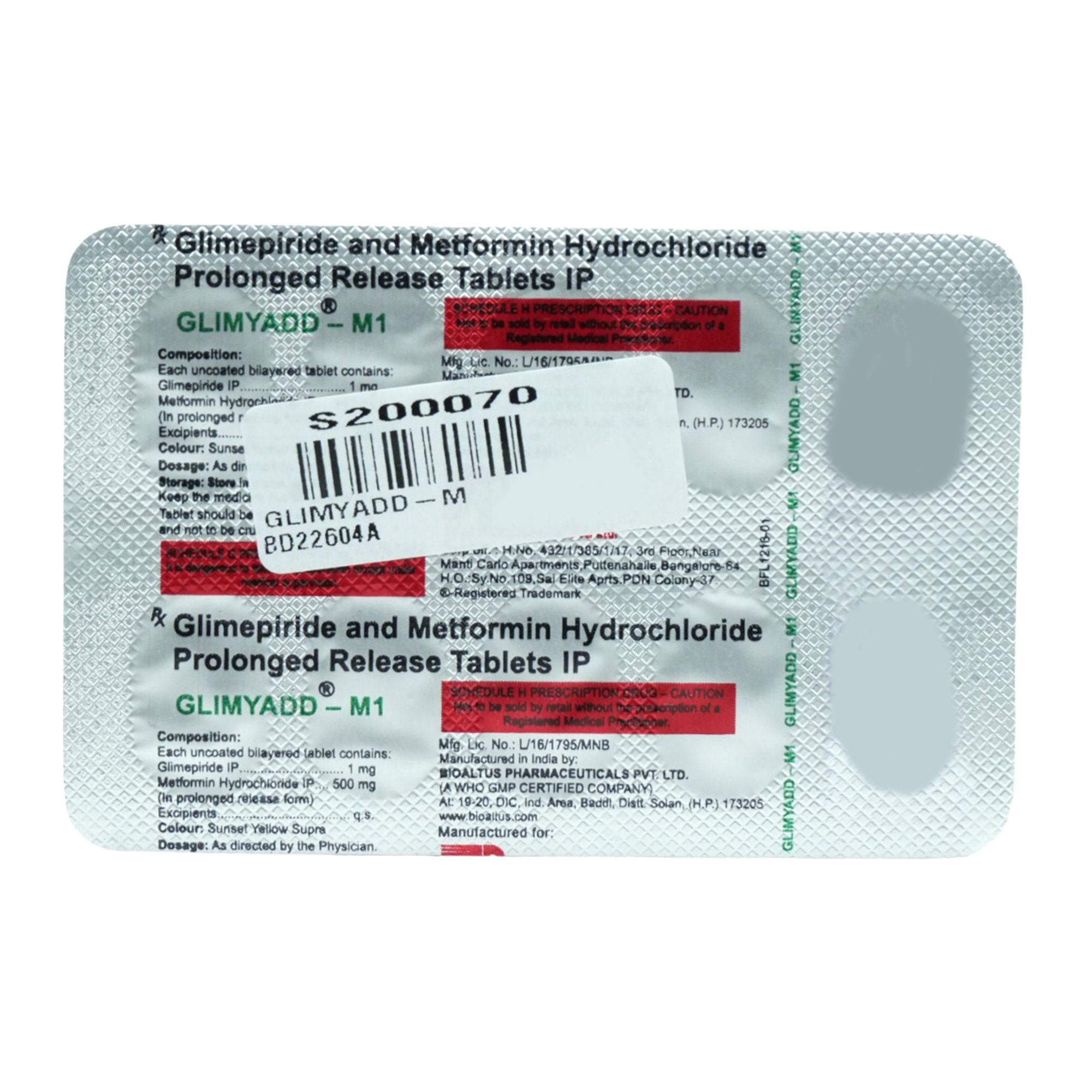 Glimyadd-M1 Tablet 10's, Pack of 10 TabletS Glimyadd-M1 Tablet 10's, Pack of 10 TabletS