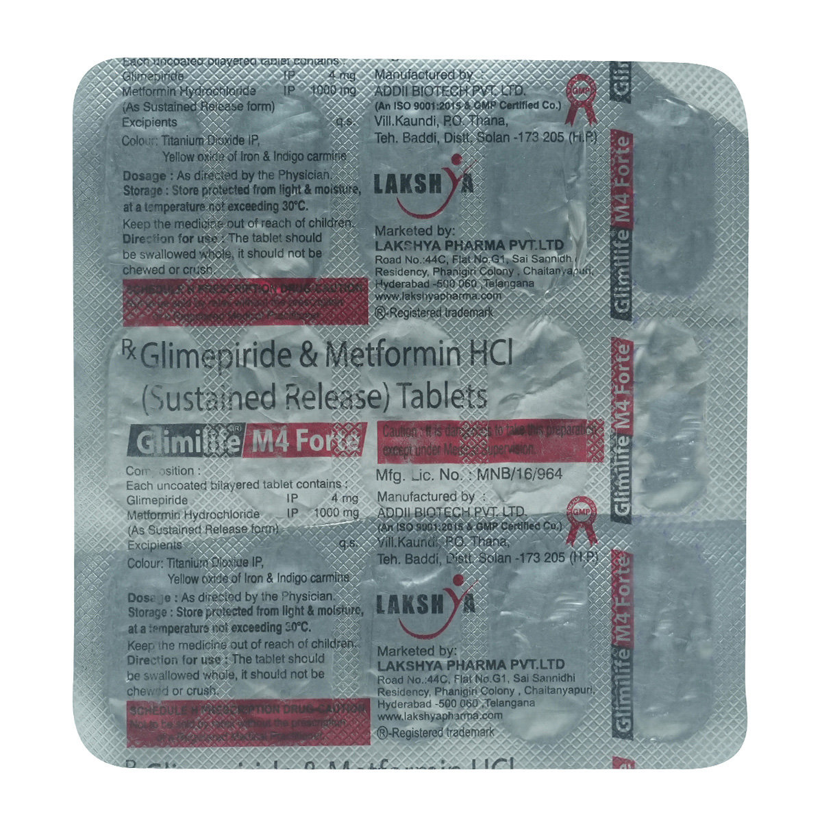 GLIMILIFE M4 FORTE TABLETS 15'S, Pack of 15 TABLETS GLIMILIFE M4 FORTE TABLETS 15'S, Pack of 15 TABLETS