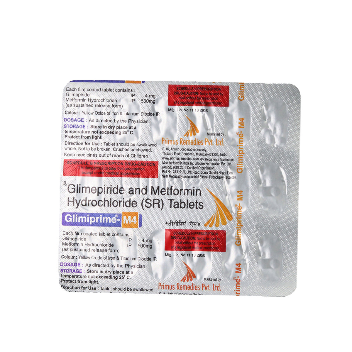 Glimiprime-M4 Tablet 15's, Pack of 15 TABLETS Glimiprime-M4 Tablet 15's, Pack of 15 TABLETS