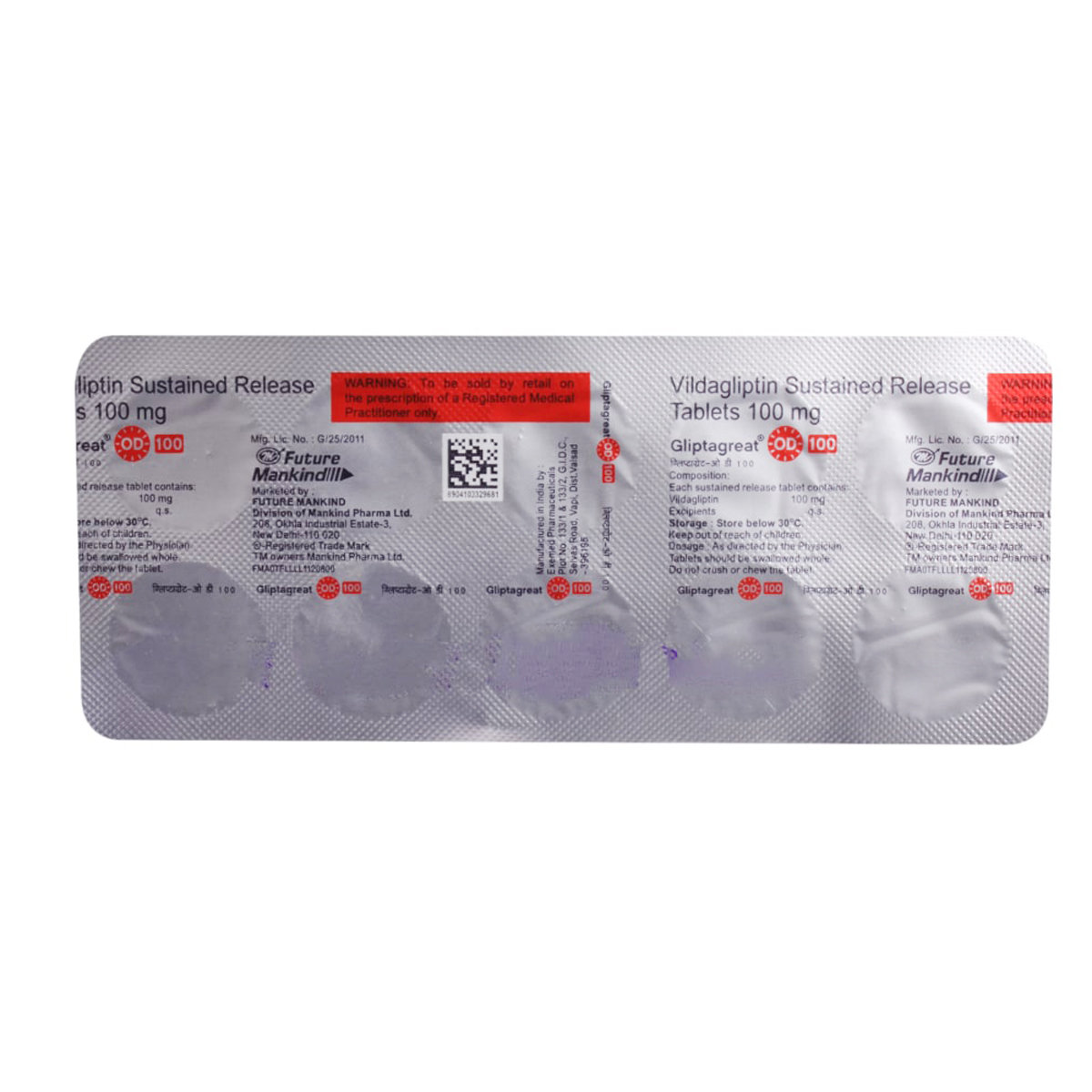 Gliptagreat OD 100 Tablet 10's, Pack of 10 TABLETS Gliptagreat OD 100 Tablet 10's, Pack of 10 TABLETS