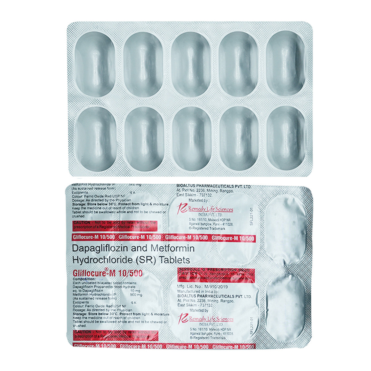 Gliflocure-M 10/500 Tablet 10's, Pack of 10 TABLETS Gliflocure-M 10/500 Tablet 10's, Pack of 10 TABLETS