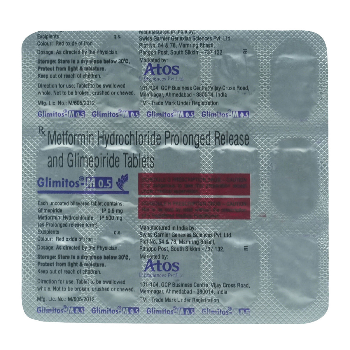 Glimitos-M 0.5 Tablet 15's, Pack of 15 TabletS Glimitos-M 0.5 Tablet 15's, Pack of 15 TabletS