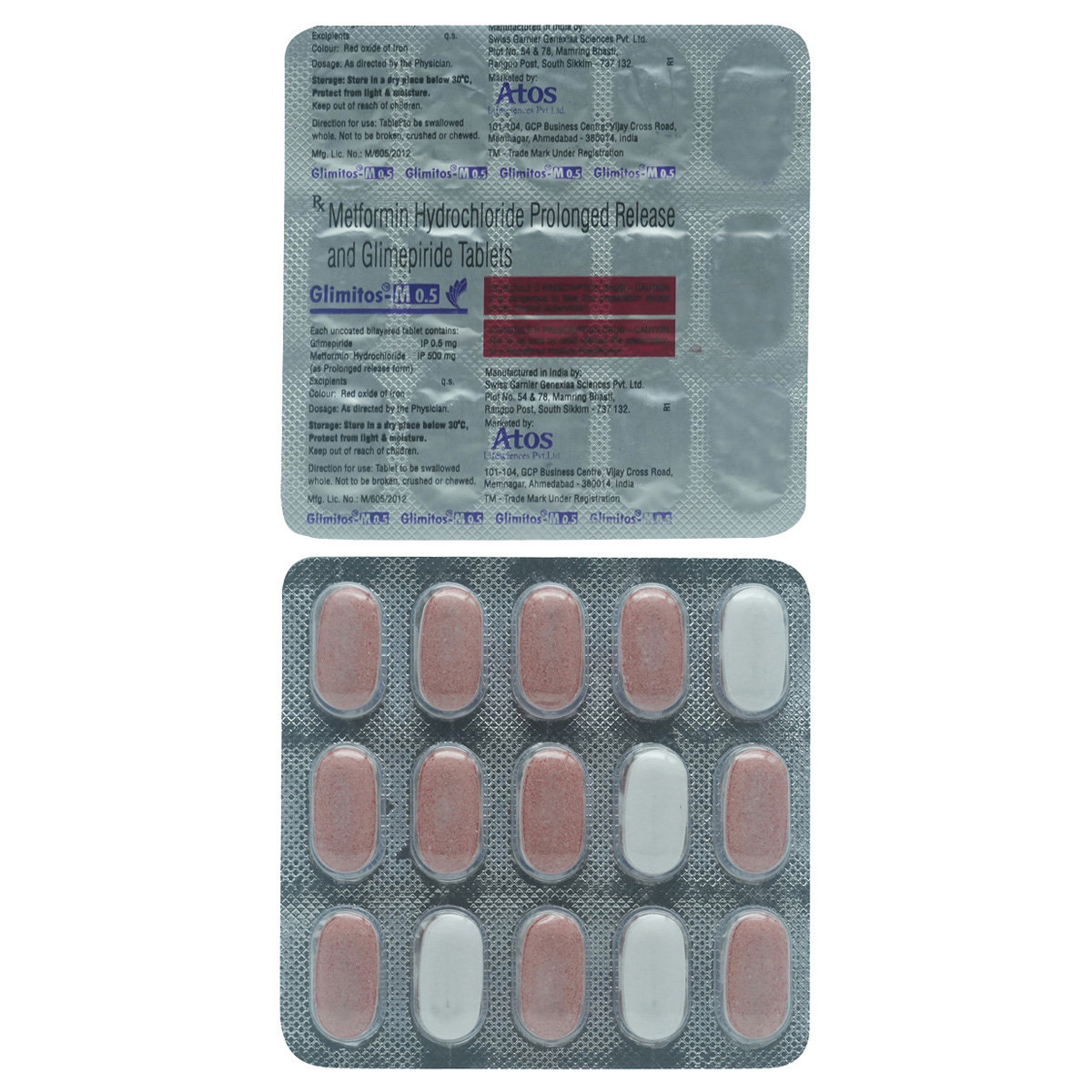 Glimitos-M 0.5 Tablet 15's, Pack of 15 TabletS Glimitos-M 0.5 Tablet 15's, Pack of 15 TabletS