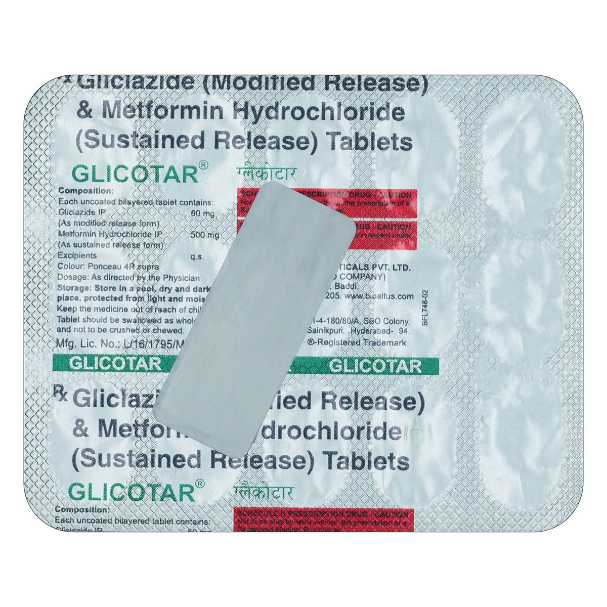 Glicotar 60 mg/500 mg Tablet 15's, Pack of 15 TabletS Glicotar 60 mg/500 mg Tablet 15's, Pack of 15 TabletS