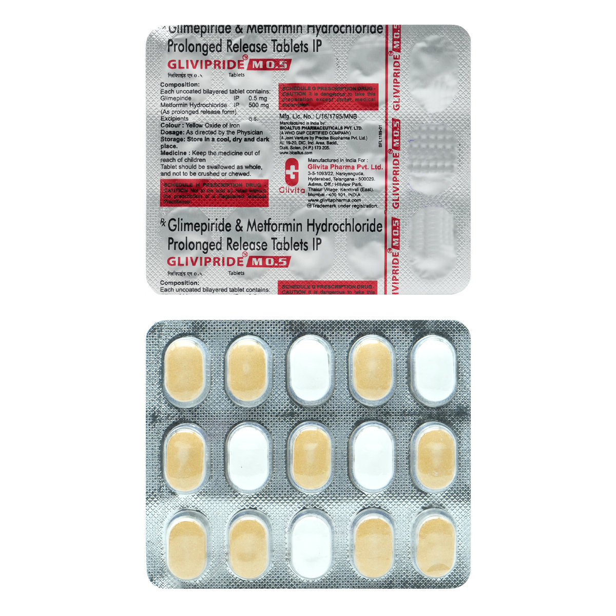 Glivipride M 0.5 Tablet 15's, Pack of 15 TABLETS Glivipride M 0.5 Tablet 15's, Pack of 15 TABLETS