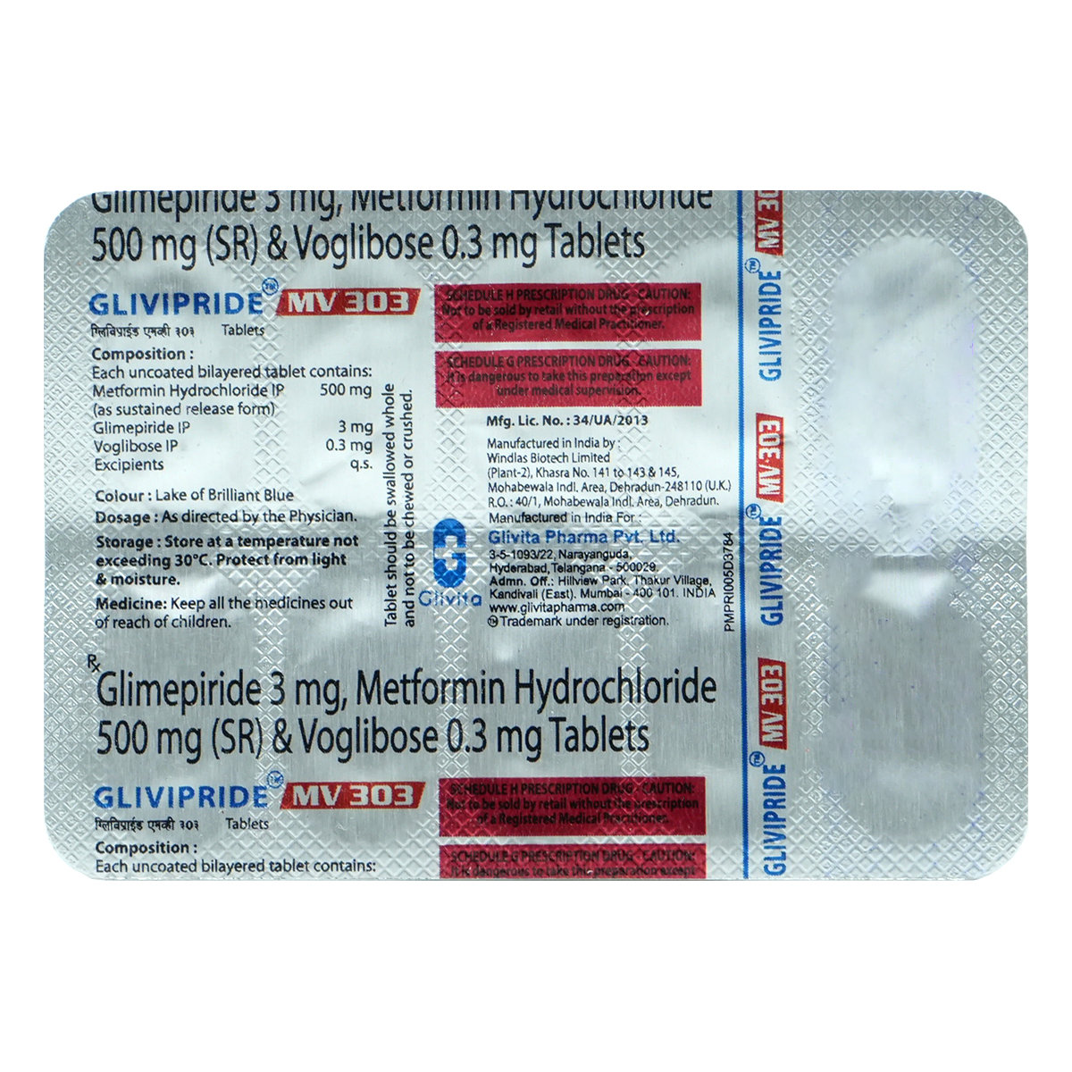 Glivipride MV 303 Tablet 10's, Pack of 10 TABLETS Glivipride MV 303 Tablet 10's, Pack of 10 TABLETS