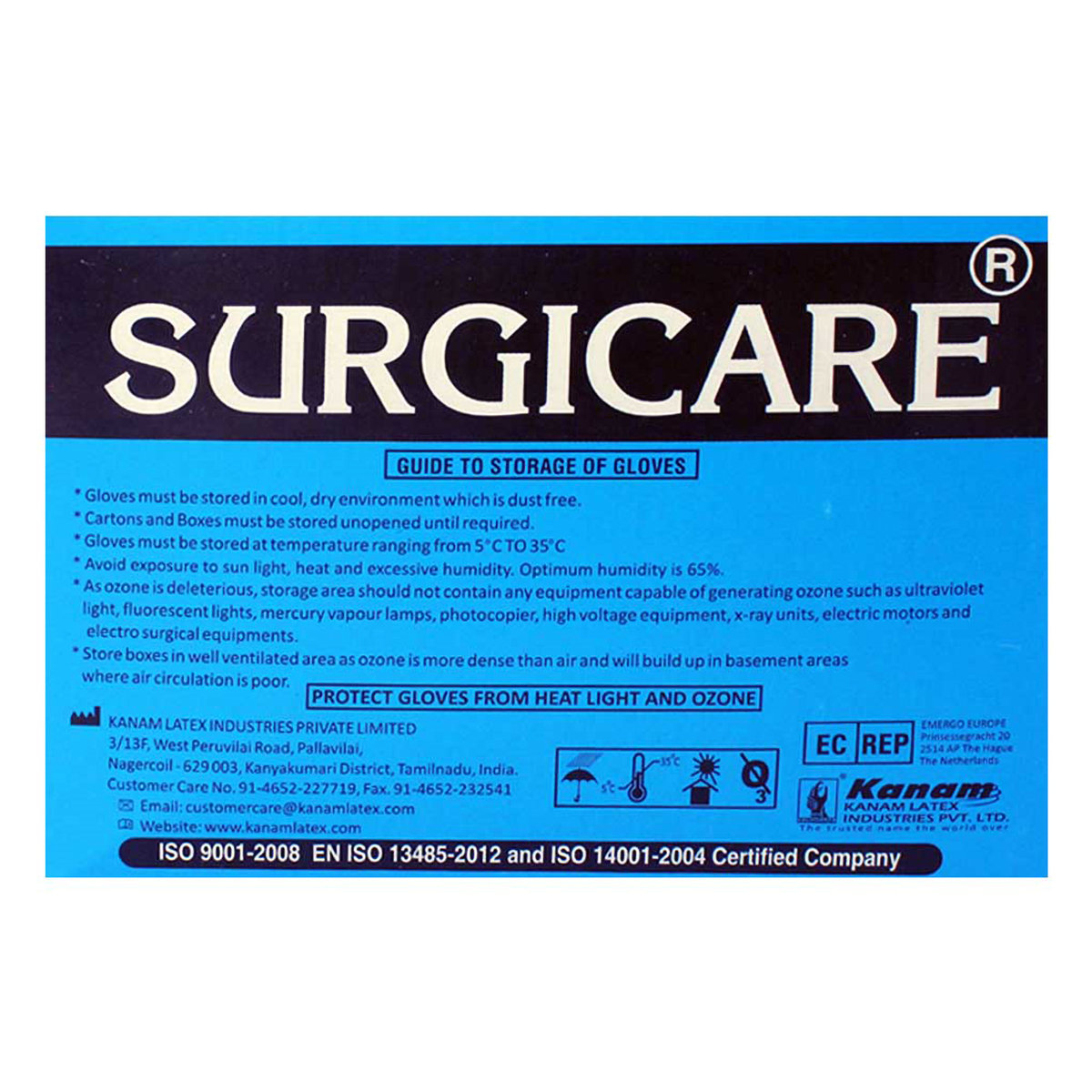 Kanam Latex Gloves Surgicare 7.5, 1 Pair, Pack of 1 Kanam Latex Gloves Surgicare 7.5, 1 Pair, Pack of 1