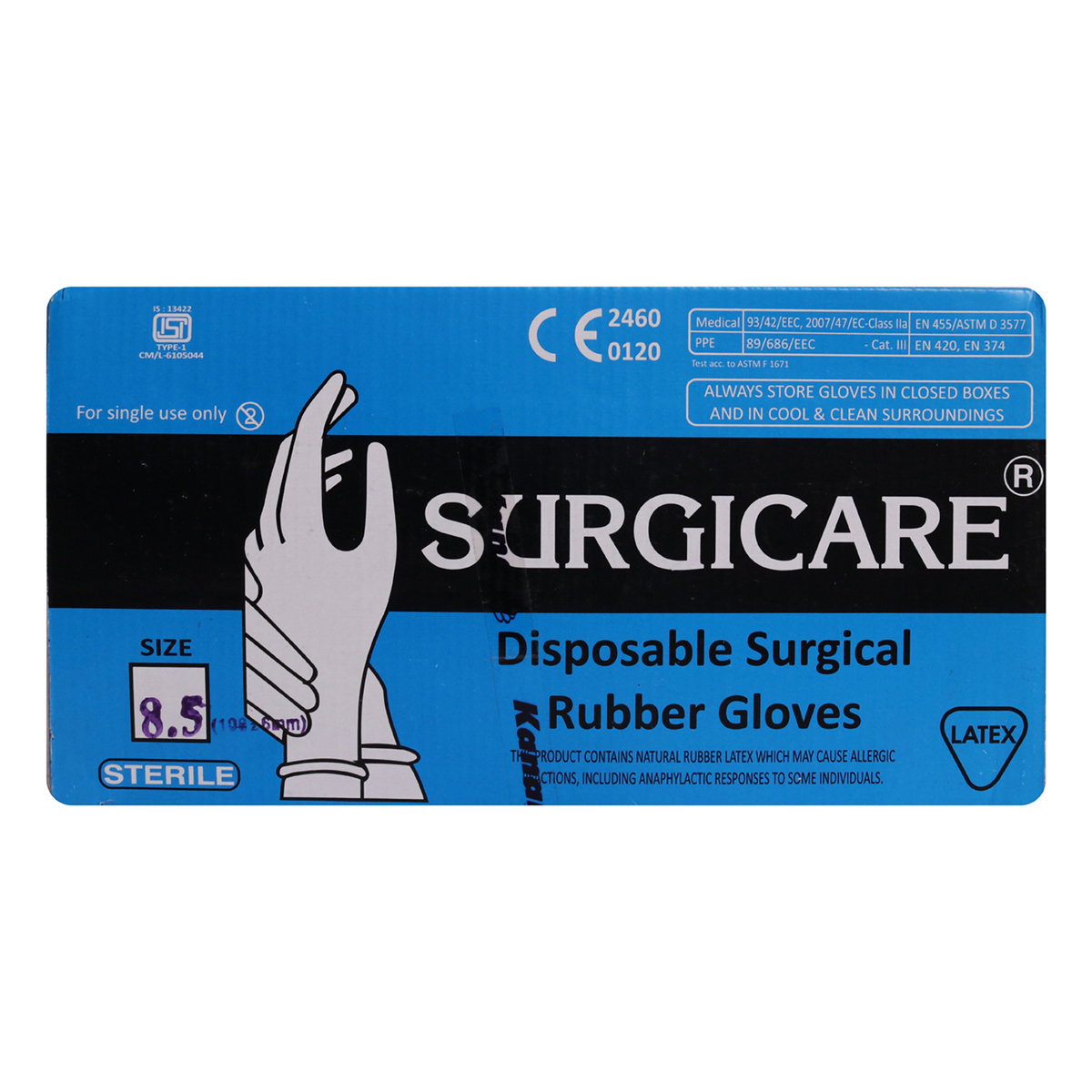 Gloves Surgicare 8.5, Pack of 1 Gloves Surgicare 8.5, Pack of 1