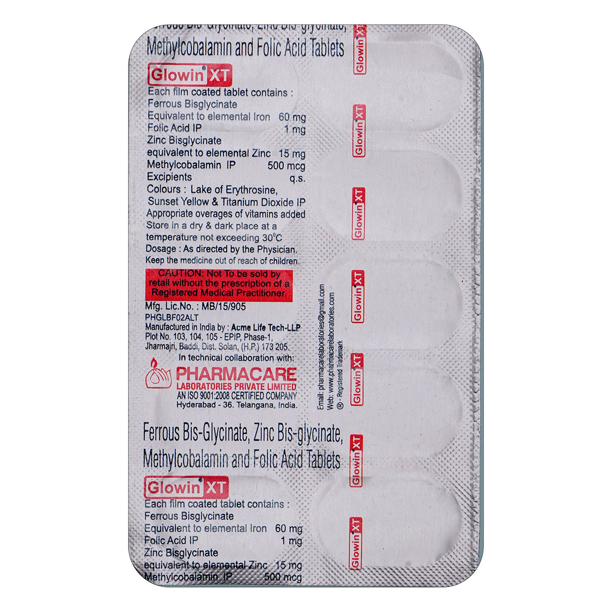 GLOWIN XT TABLET, Pack of 10 TABLETS GLOWIN XT TABLET, Pack of 10 TABLETS