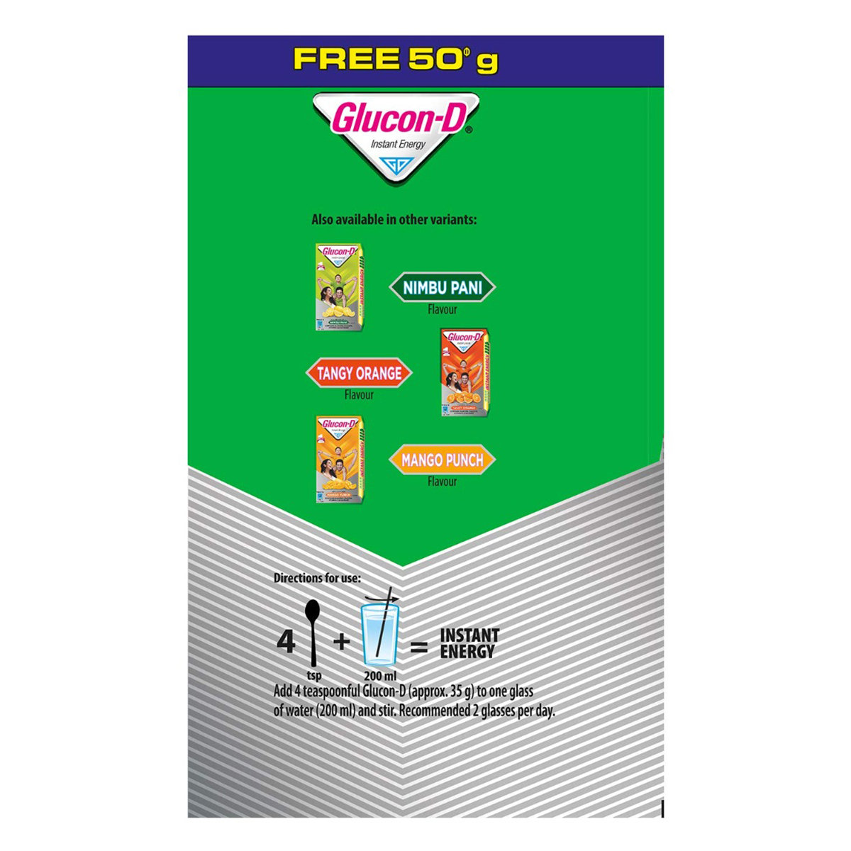 Glucon-D Regular Instant Energy Drink Powder, 450 gm + 50 gm Jar, Pack of 1 Glucon-D Regular Instant Energy Drink Powder, 450 gm + 50 gm Jar, Pack of 1