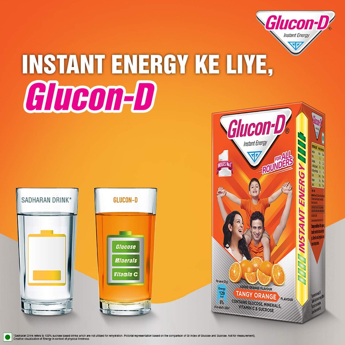 Glucon-D Instant Energy Drink Tangy Orange Flavour Powder, 1 kg Refill Pack, Pack of 1 Glucon-D Instant Energy Drink Tangy Orange Flavour Powder, 1 kg Refill Pack, Pack of 1