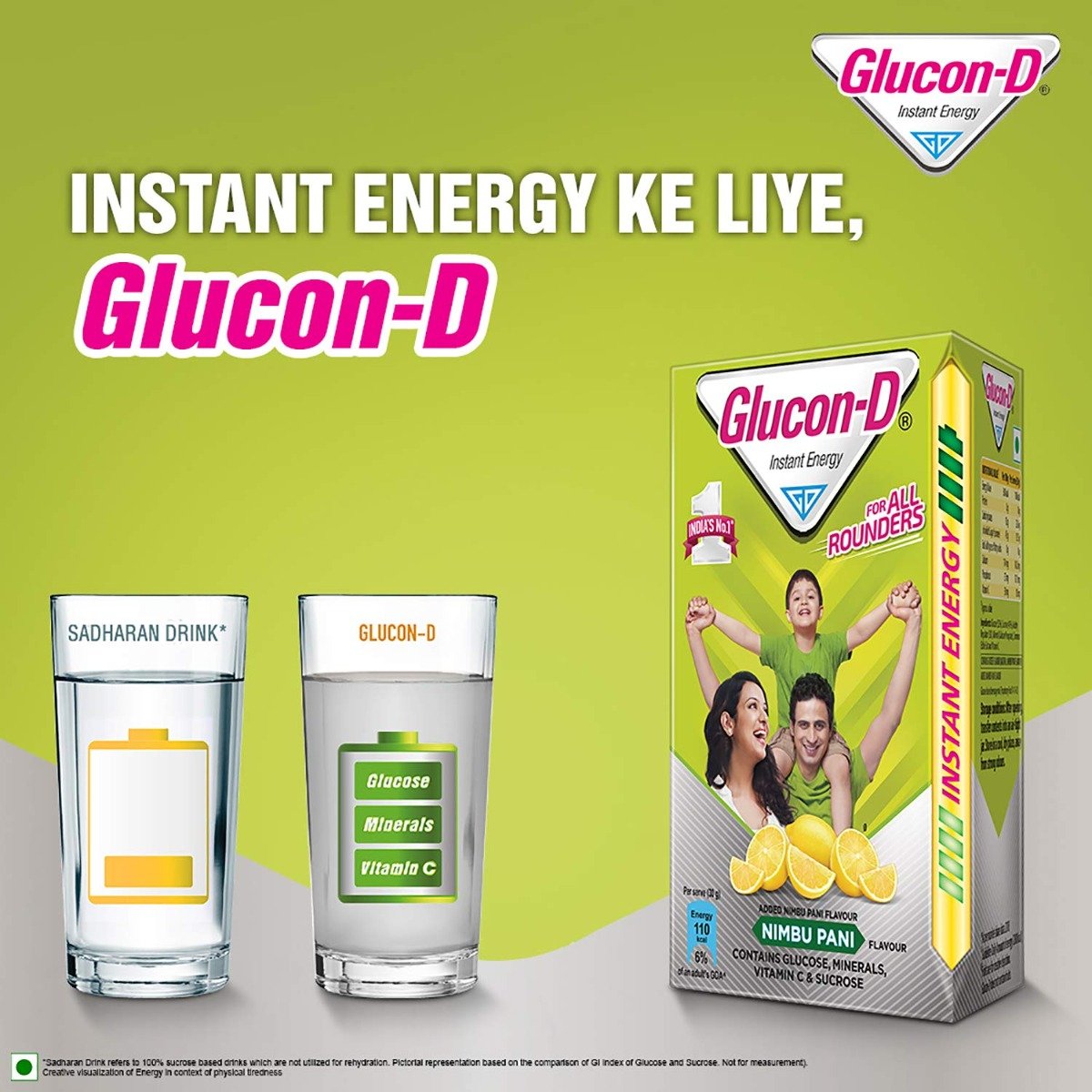 Glucon-D Instant Energy Nimbu Pani Flavour Powder, 450 gm, Pack of 1 Glucon-D Instant Energy Nimbu Pani Flavour Powder, 450 gm, Pack of 1